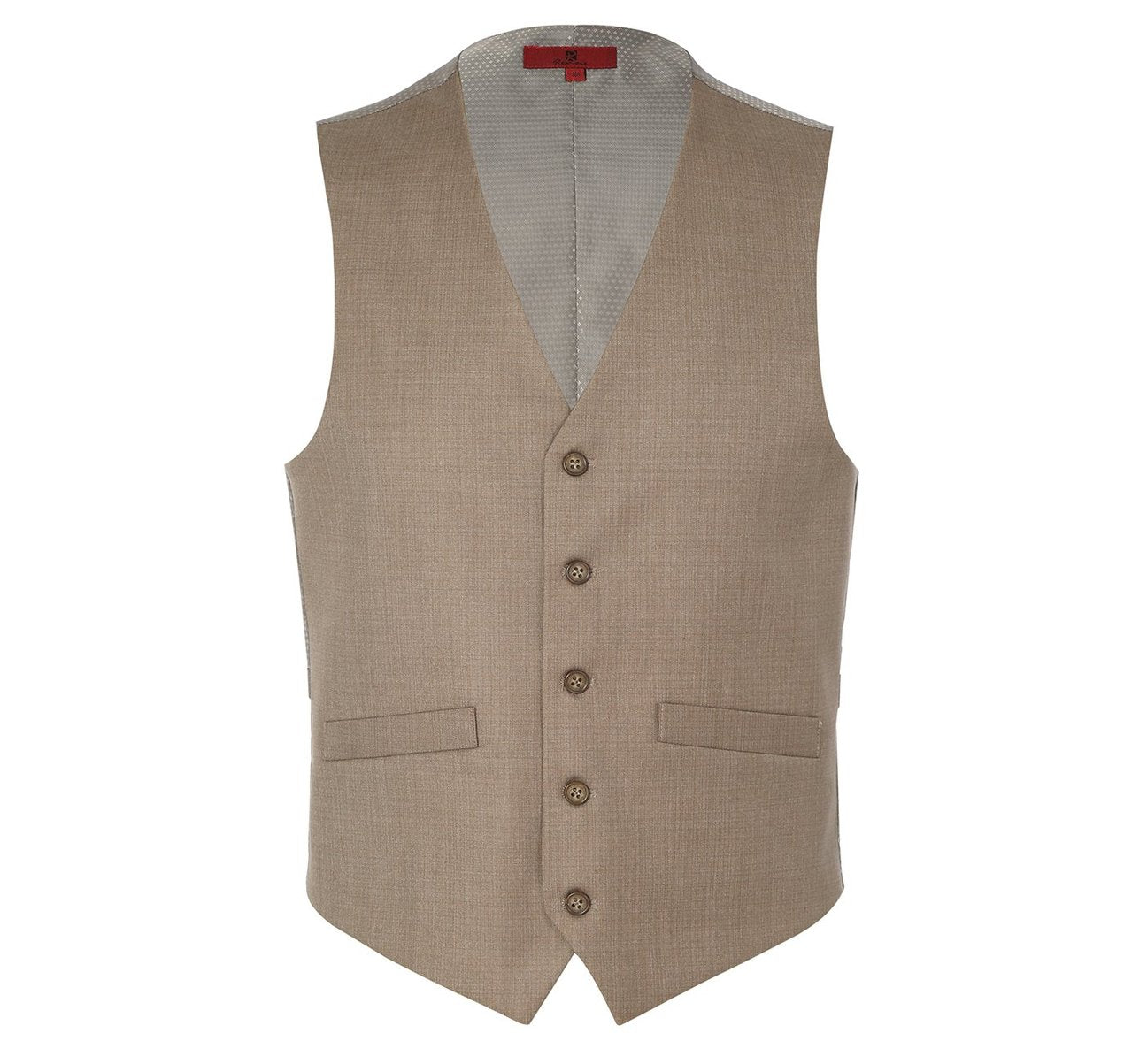Alessandro Vitello by Renoir Taupe Button Formal Suit Vest | Men's Regular Fit Waistcoat for Business & Wedding | Premium 2023 Collection | Perfect for Office Wear, Formal Events & Special Occasions