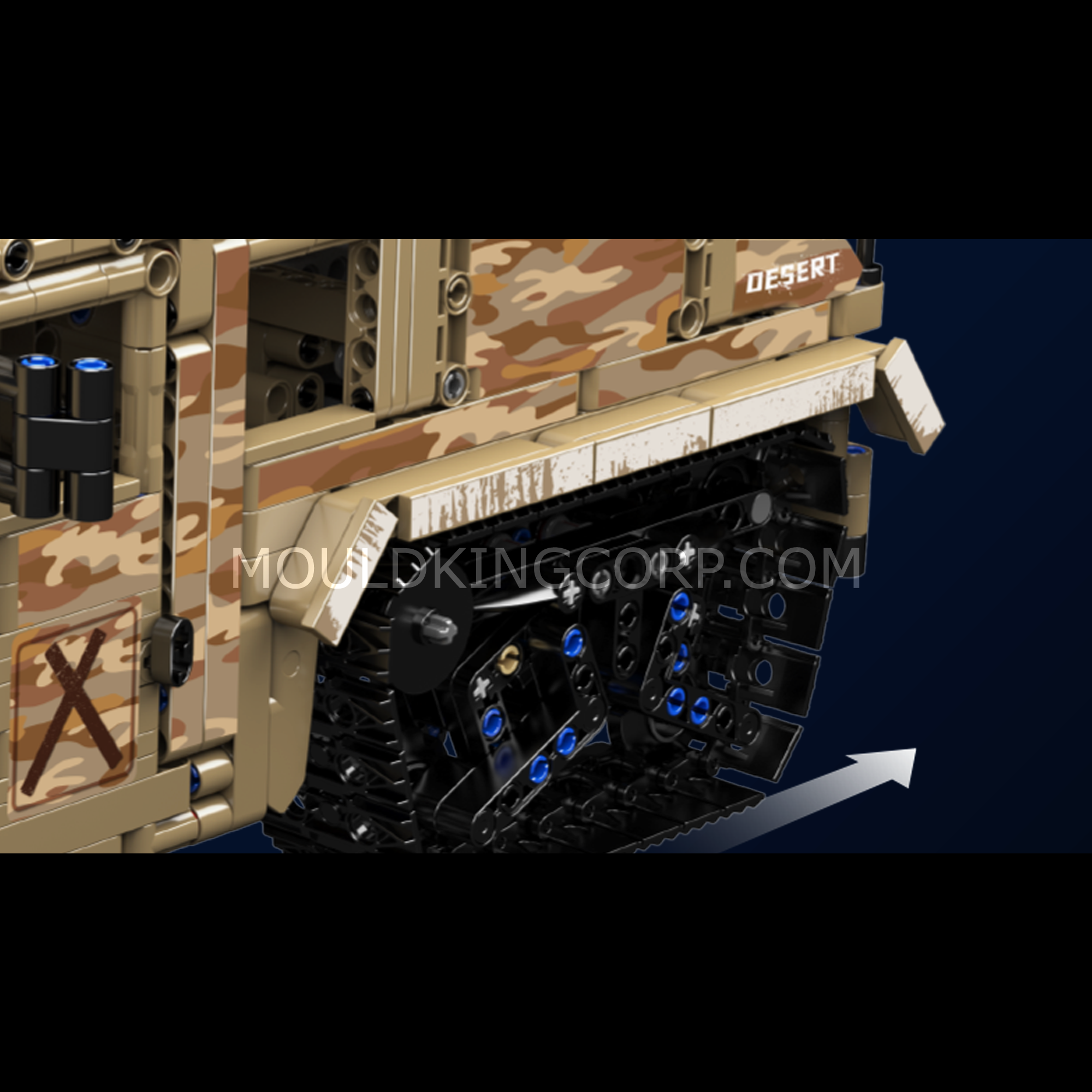 Mould King 20047 Remote Control Humvee Building Kit - 2094 Piece RC Desert Tracked Vehicle Toy for Adults & Kids | STEM Educational Construction Set for Military Enthusiasts & Collectors | Perfect for Birthday Gifts, Display Models & DIY Projects