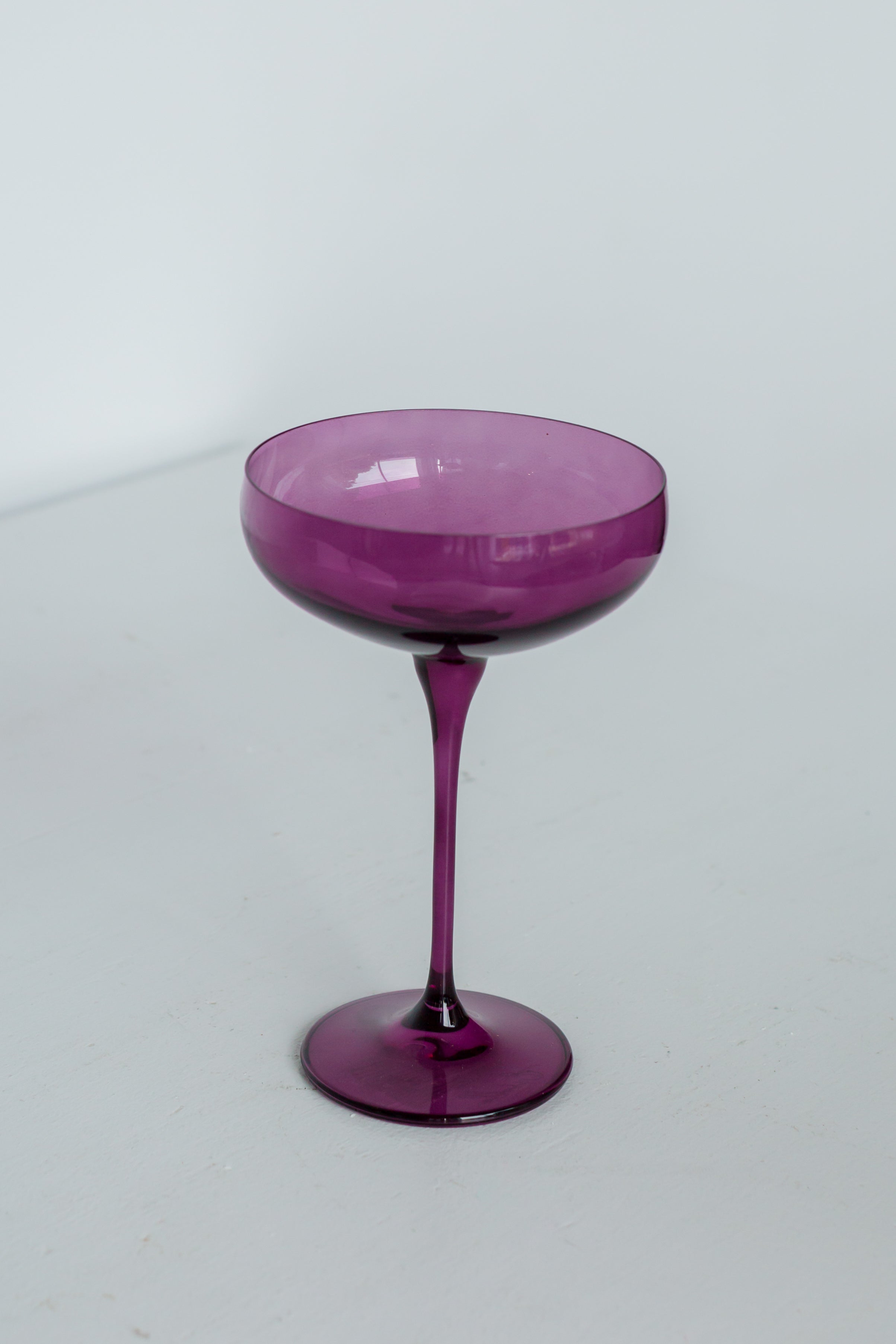 Estelle Colored Champagne Coupe Stemware Set of 6 - Elegant Amethyst Glassware for Wedding Toasts & Cocktail Parties | Perfect for Bridal Showers, Anniversaries & Formal Dining