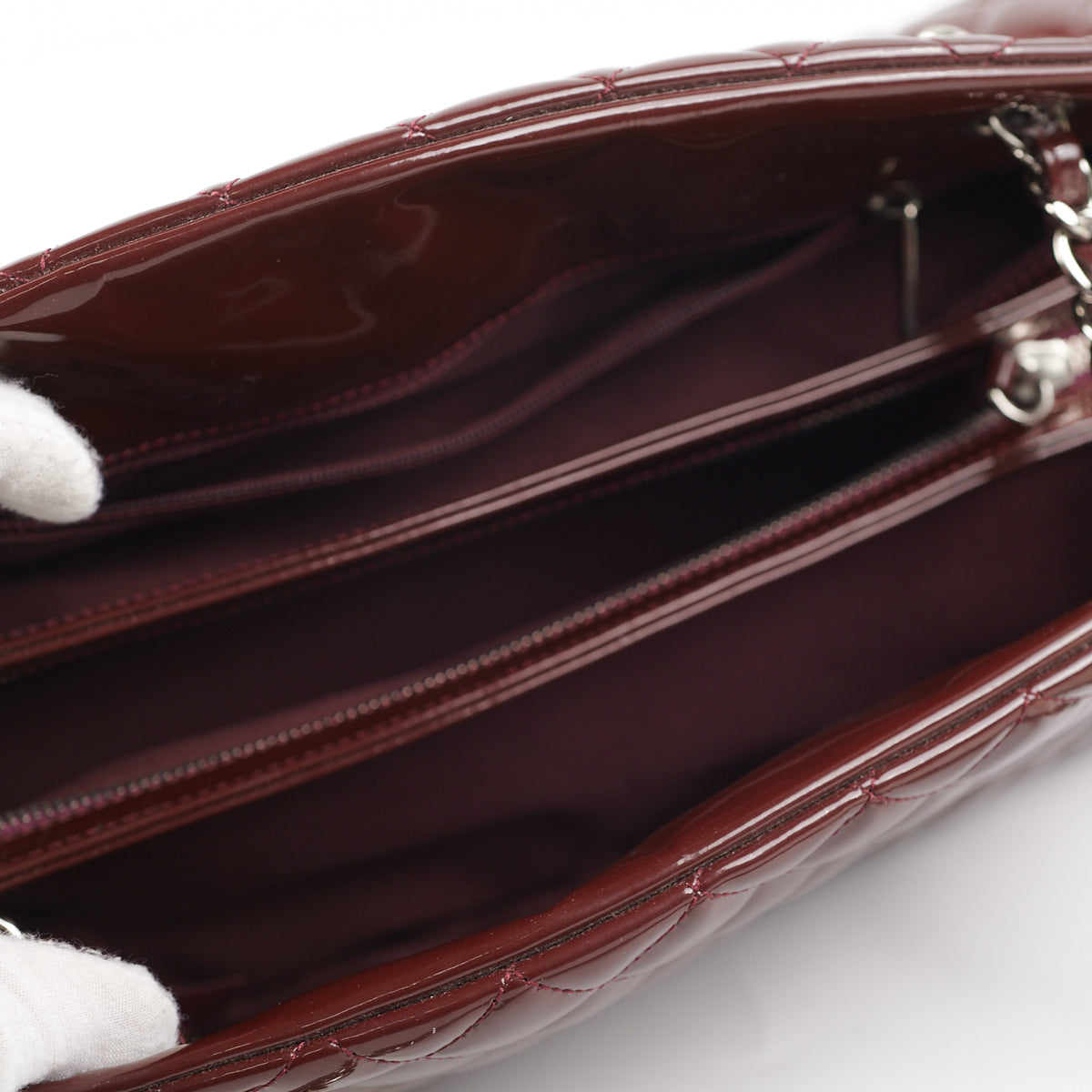Chanel Mademoiselle Patent Leather Handbag in Dark Red - Luxury Crossbody Purse for Women, Perfect for Evening Parties & Date Nights