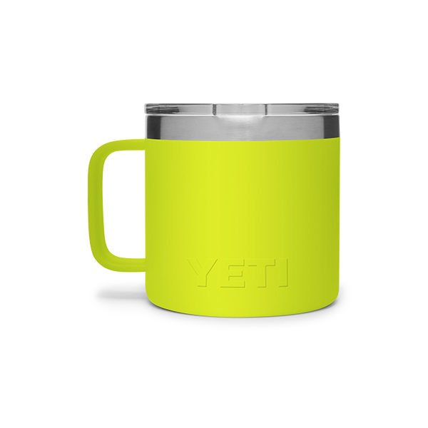 Yeti Rambler 14 Oz Insulated Stainless Steel Mug - Chartreuse Green for Camping, Hiking & Outdoor Adventures
