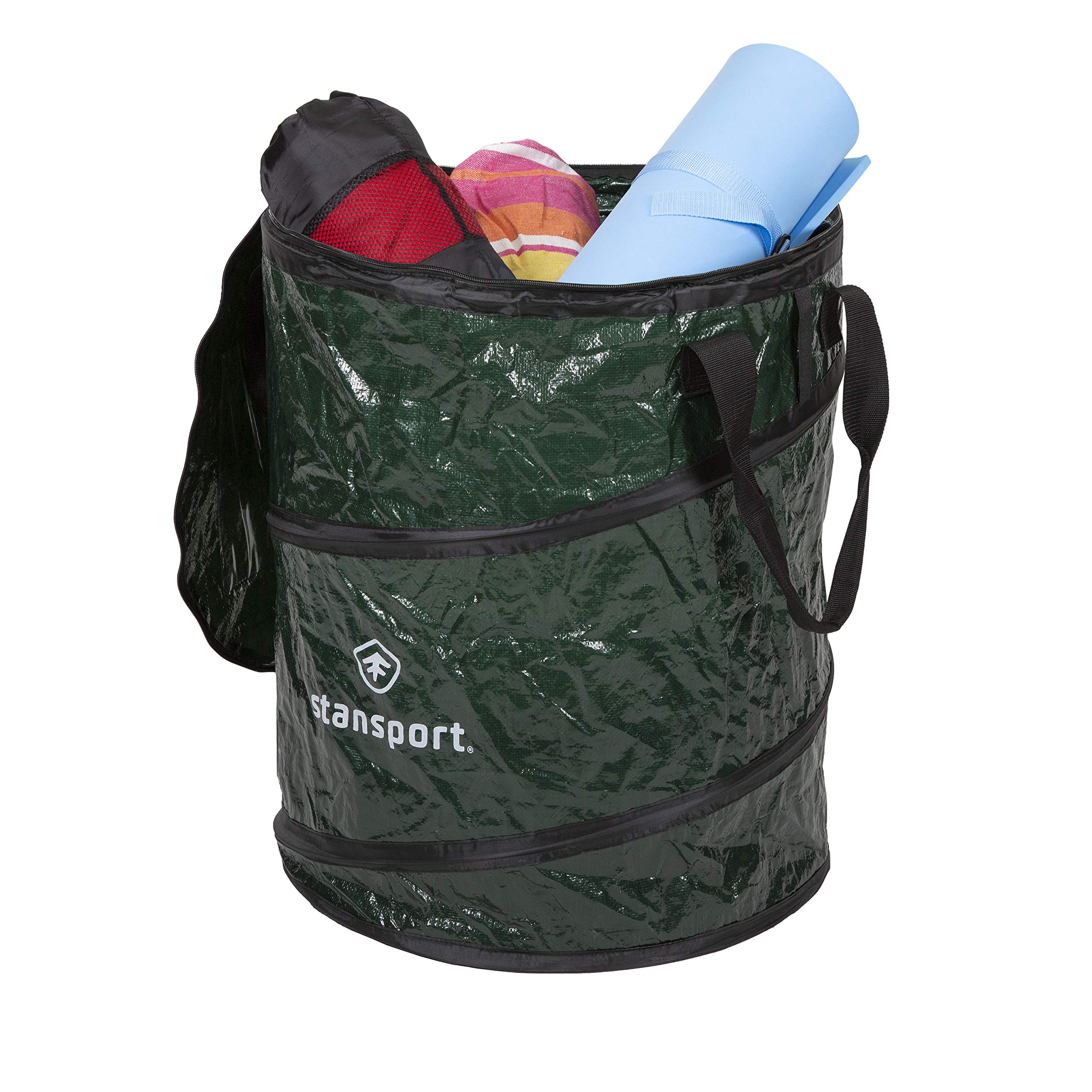 Stansport Collapsible Campsite Carry-All & Trash Can - Portable Outdoor Gear for Camping, Picnics, Hiking & Beach Trips
