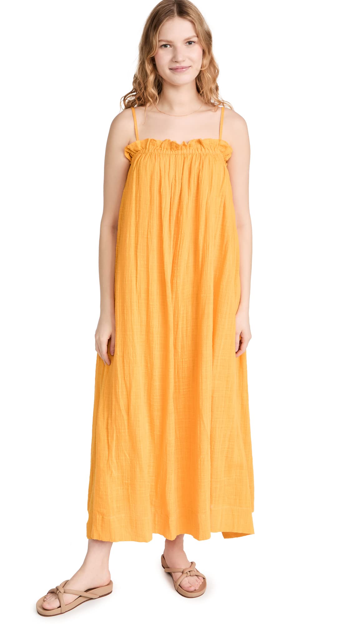 Apiece Apart Women's Pina Spaghetti Strap Maxi Dress - Flowy Summer Beach Dress for Vacations, Weddings & Boho Outfits