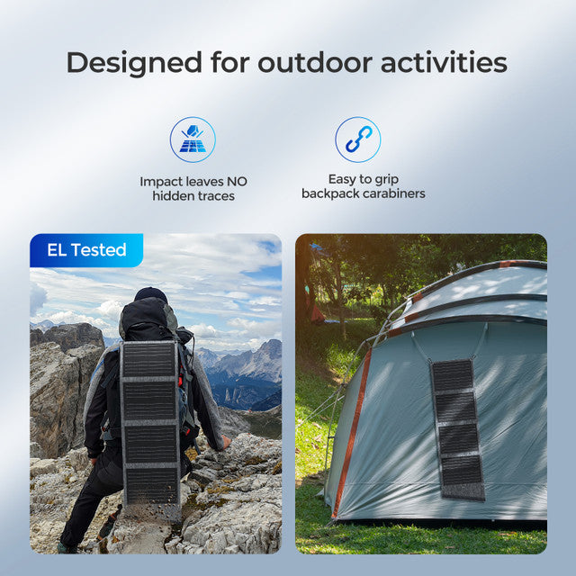 Renogy E.FLEX 30W Portable Solar Panel - Compact & Lightweight Foldable Solar Charger for Camping, Hiking, RV, Boating & Emergency Power Supply