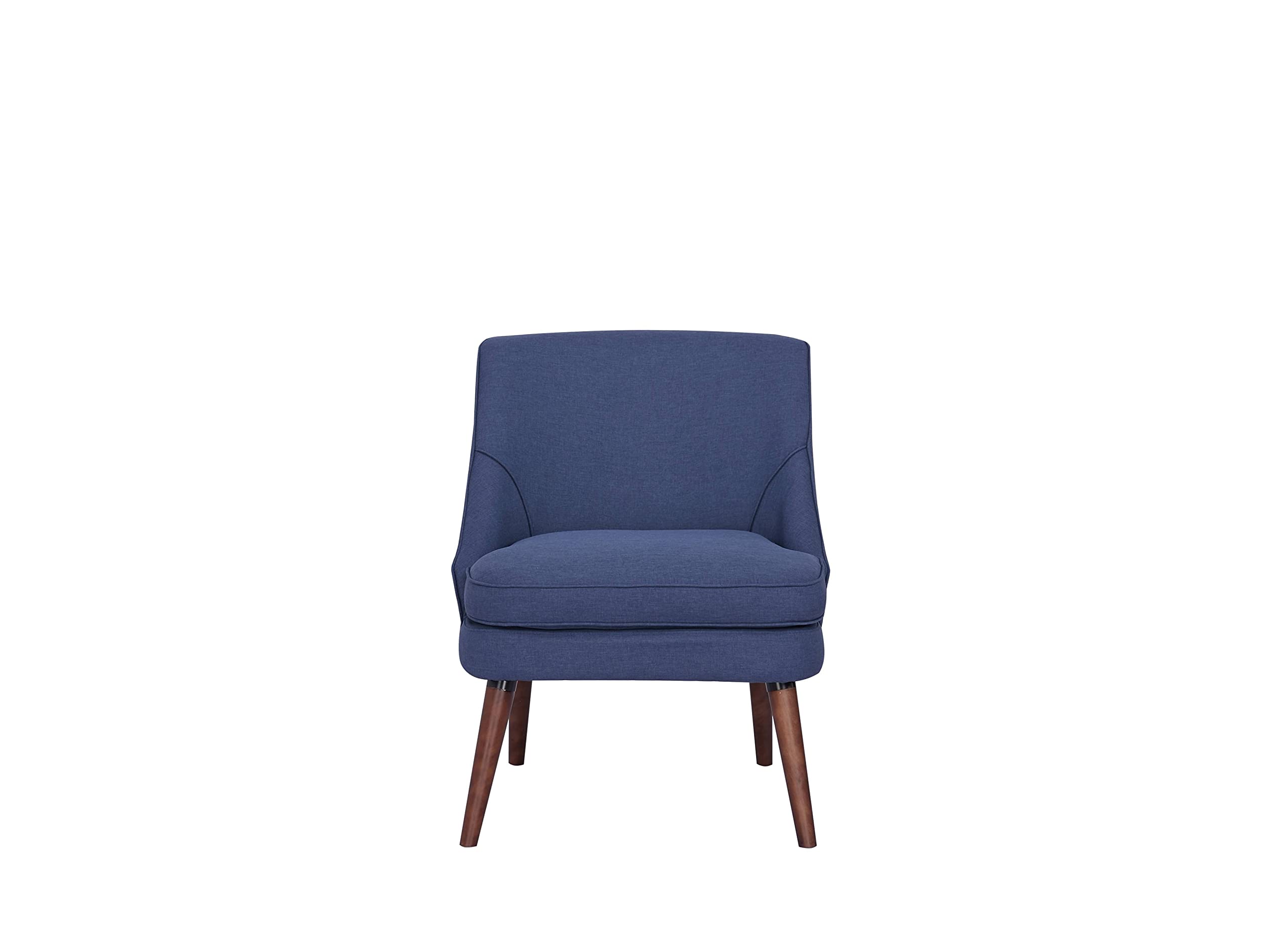 A&D Home Dana Linen Fabric Armless Contemporary Accent Chair in Blue - Perfect for Living Room, Bedroom, or Office Decor