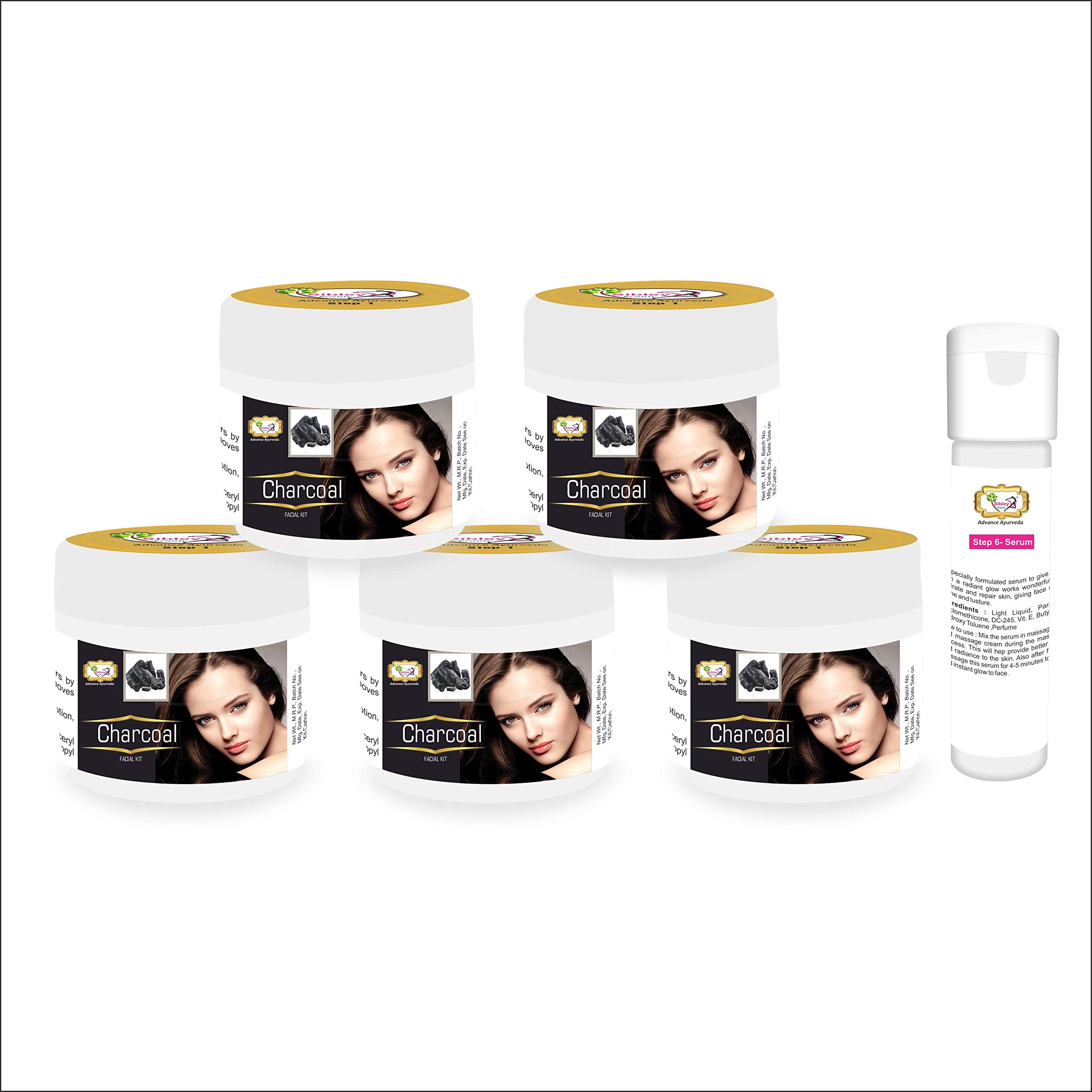 Sibley Beauty Activated Bamboo Charcoal Facial Kit with Serum (155g) - Daily Fresh Face Wash (100ml) & Haldi Chandan Skin Cream (50g) - For Men, Women & All Skin Types - Deep Cleansing & Brightening Skincare Routine for Acne & Blackheads