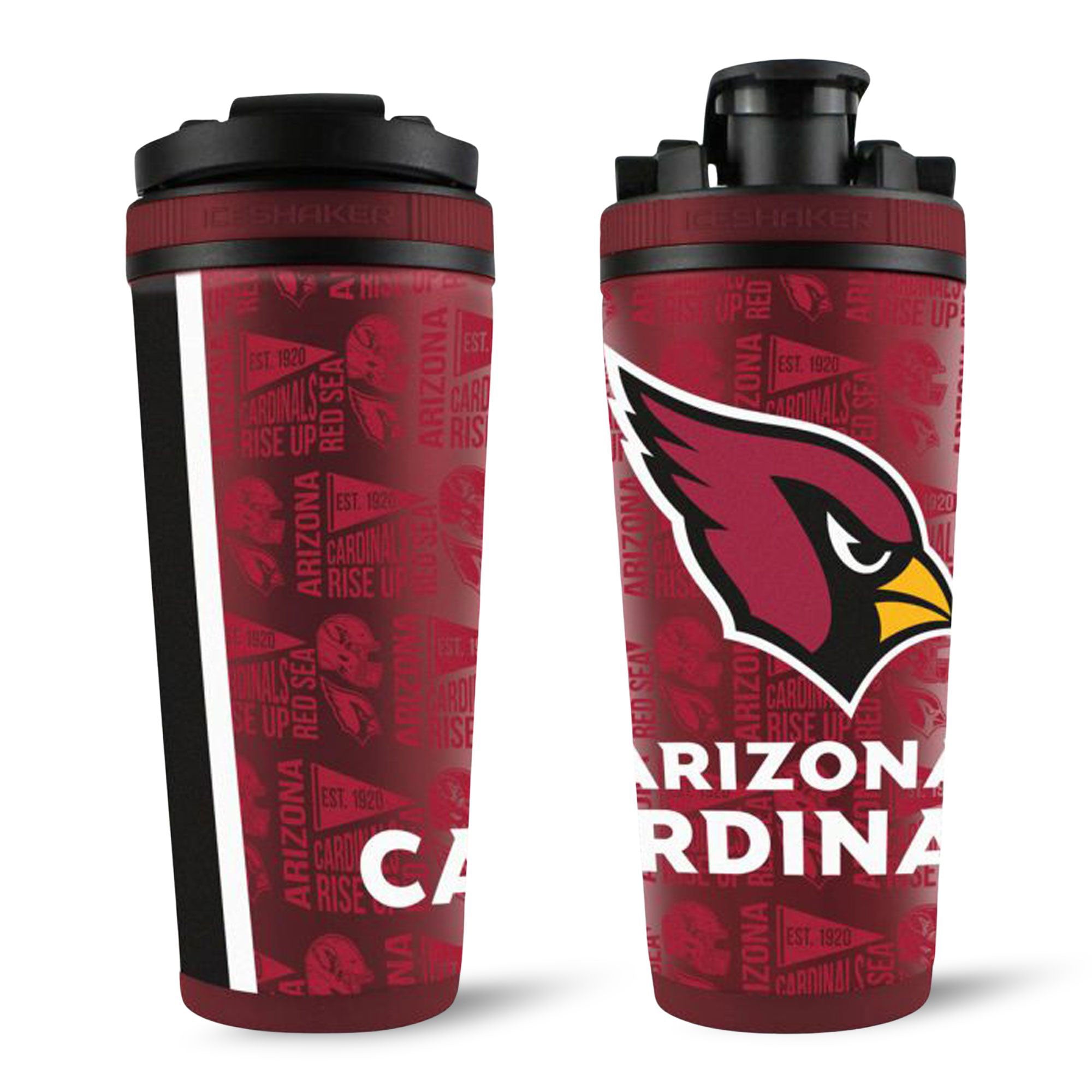 Officially Licensed Arizona Cardinals 4D Insulated Stainless Steel Water Bottle - Leakproof Sports Shaker for Gym, Workouts & NFL Tailgating