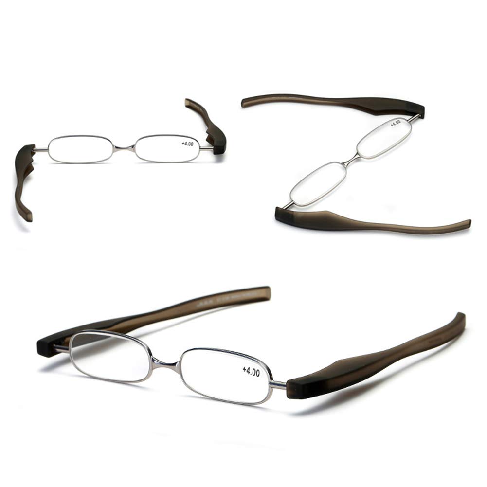 360° Rotating Folding Reading Glasses for Men & Women - Slim Metal Frame, Portable & Compact | Perfect for Travel, Reading, and Outdoor Activities