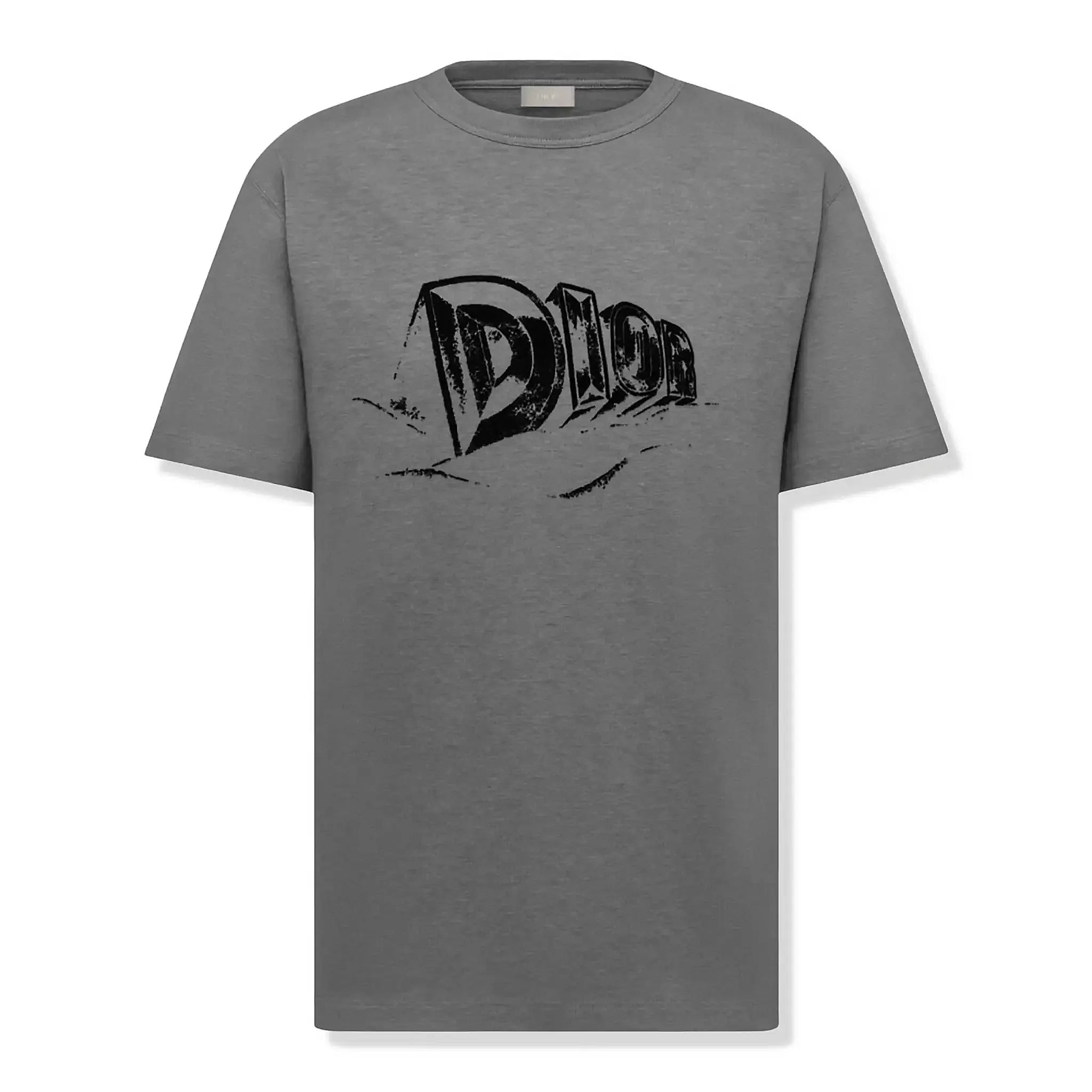 Dior Graffiti Grey T-Shirt for Men - Stylish Graphic Tee for Casual Wear & Street Fashion