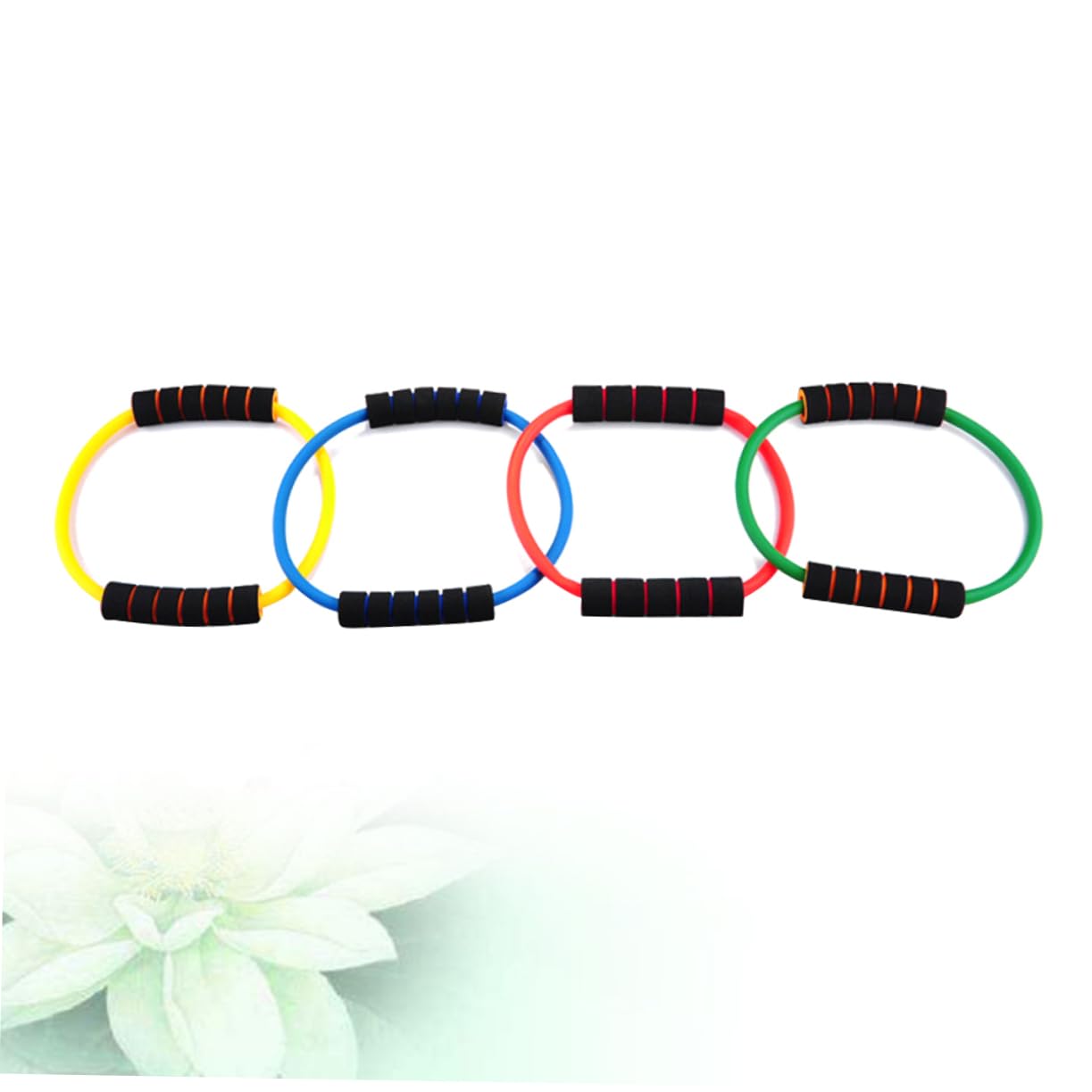 4-Piece Yoga Resistance Bands Set - Latex Chest Expander & Yoga Ring for Strength Training, Stretching & Home Workouts - Perfect for Pilates, Fitness & Physical Therapy