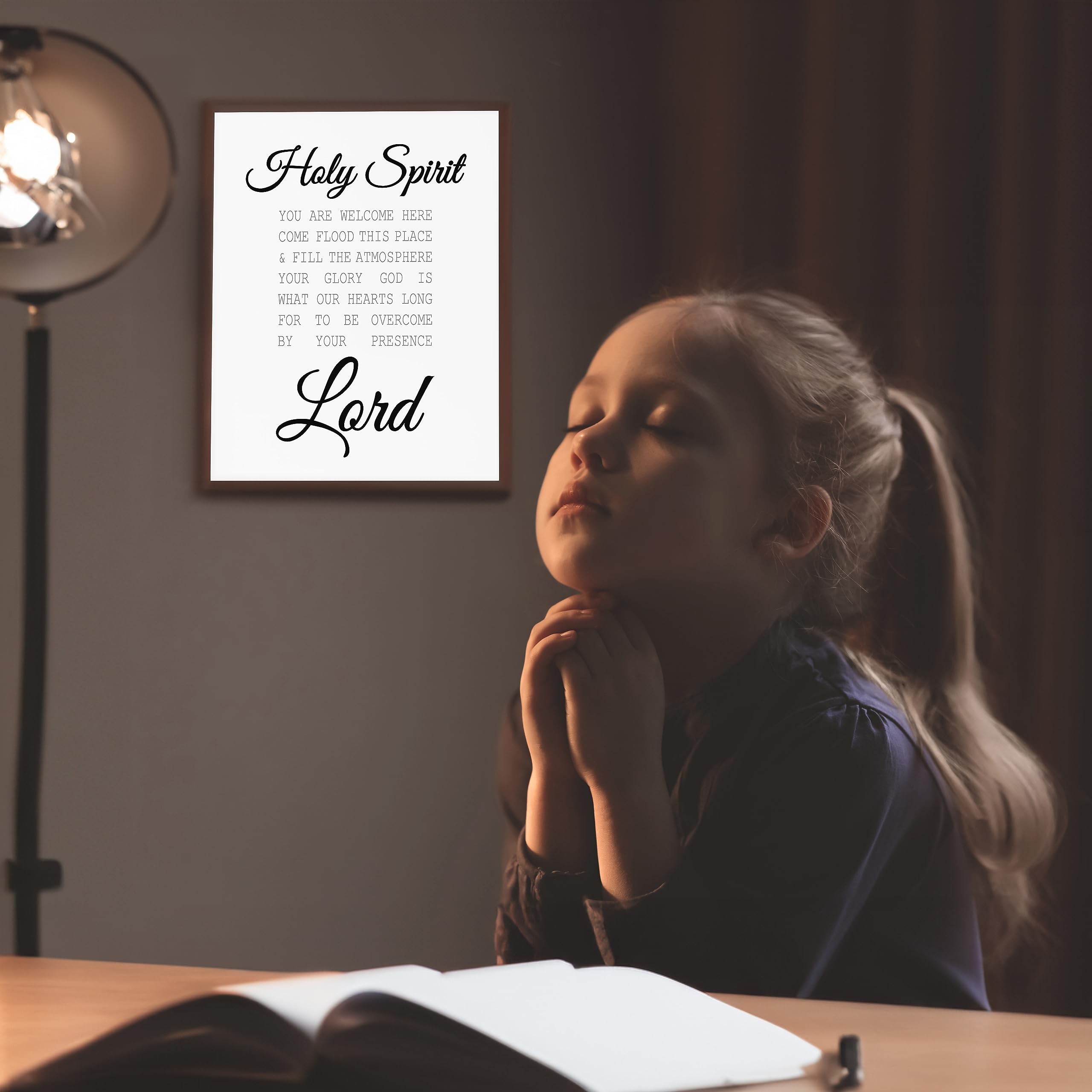 Holy Spirit You Are Welcome Here Bible Verse Wall Art - Inspirational Christian Home Decor for Living Room & Office - Elegant Unframed Scripture Print (8x10) - Perfect for Prayer Spaces & Faith-Based Gifts