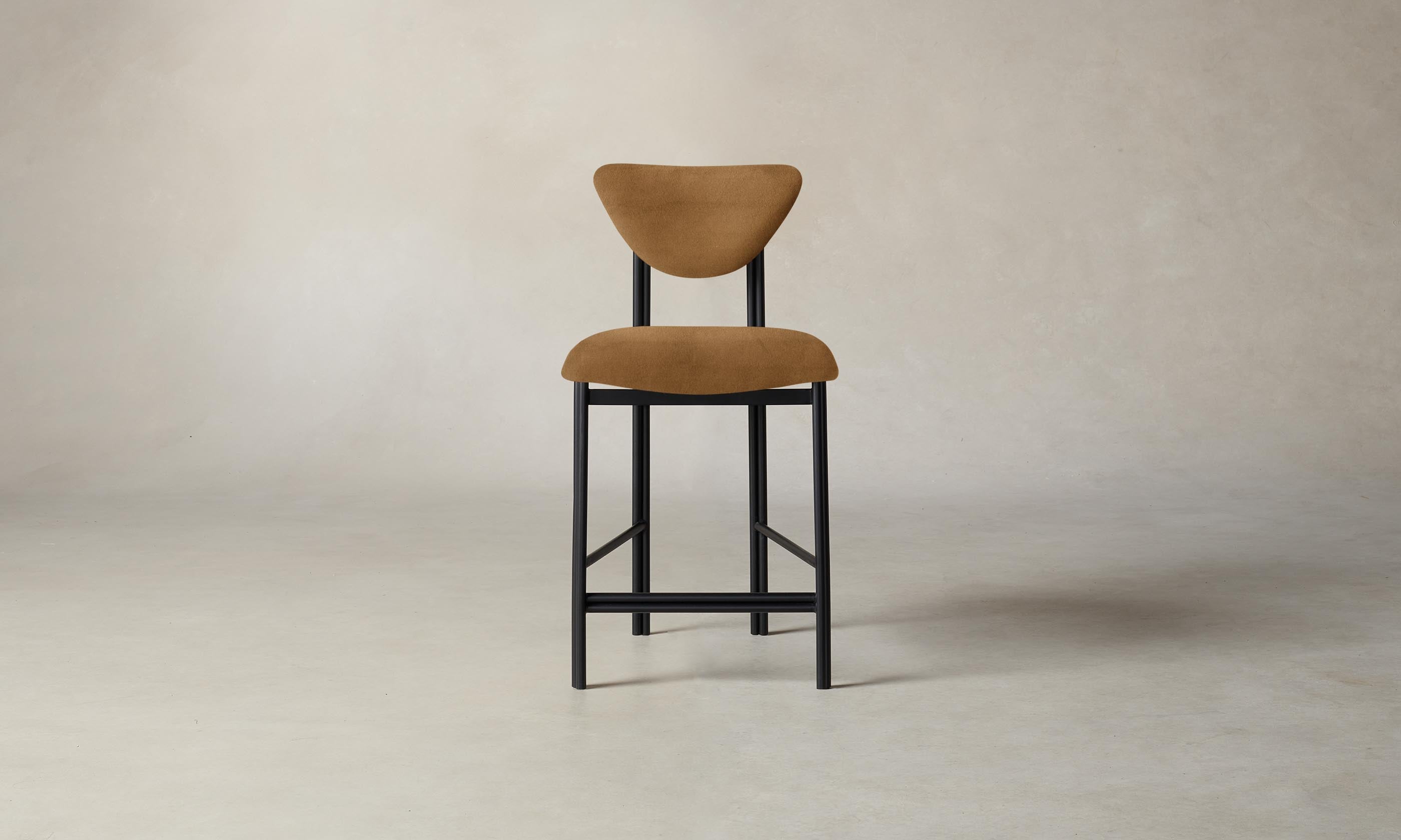 Premium Nubuck Leather Saddle Counter Stool - Bar Height Kitchen Island Stool for Modern Home & Restaurant Decor