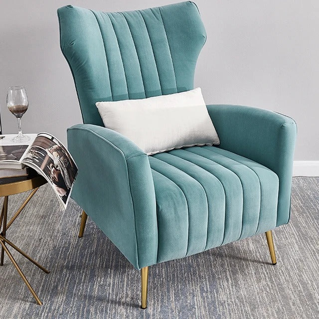 Velvet Accent Chair - Mid Century Vanity Chair with Gold Legs | Elegant Home Decor for Living Room, Bedroom & Dressing Area