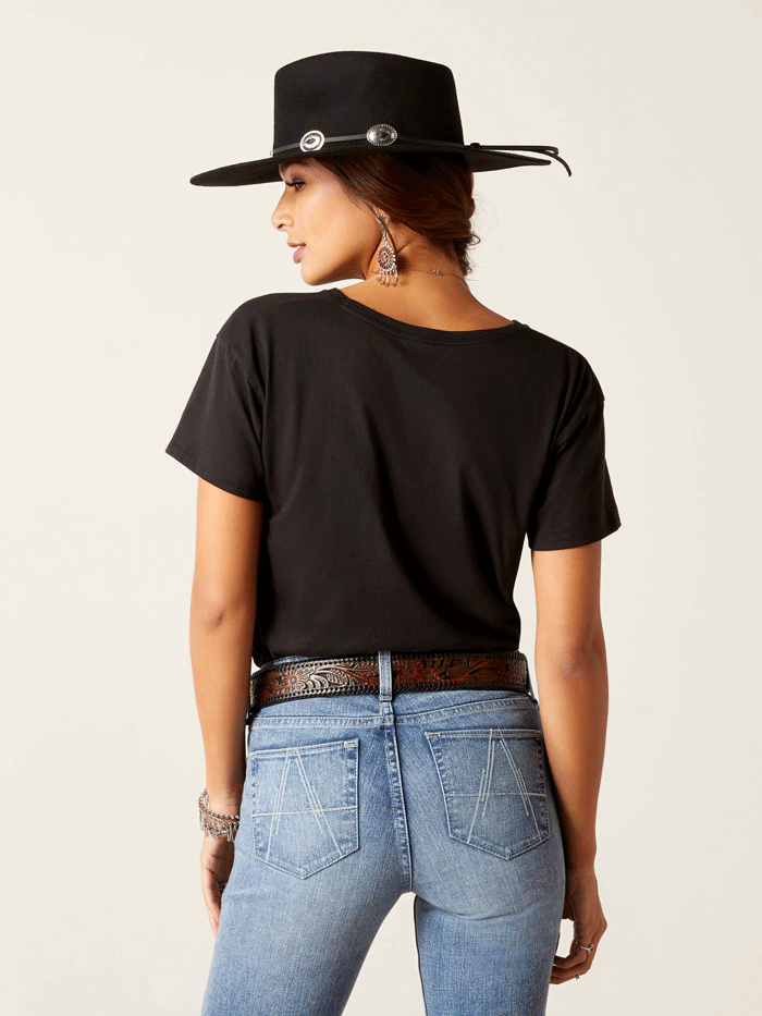 Ariat Women's Geo Skull Graphic T-Shirt - Black | Western Style Cotton Tee for Casual Wear & Rodeo Events
