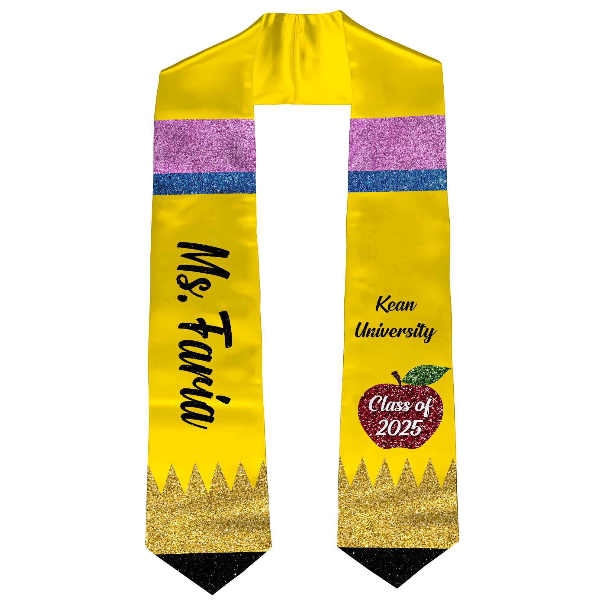Custom Graduation Stoles for Class of 2025 - Personalized Flag Sash with School Colors & Name - Perfect for High School & College Graduation Ceremonies, Photos & Alumni Events