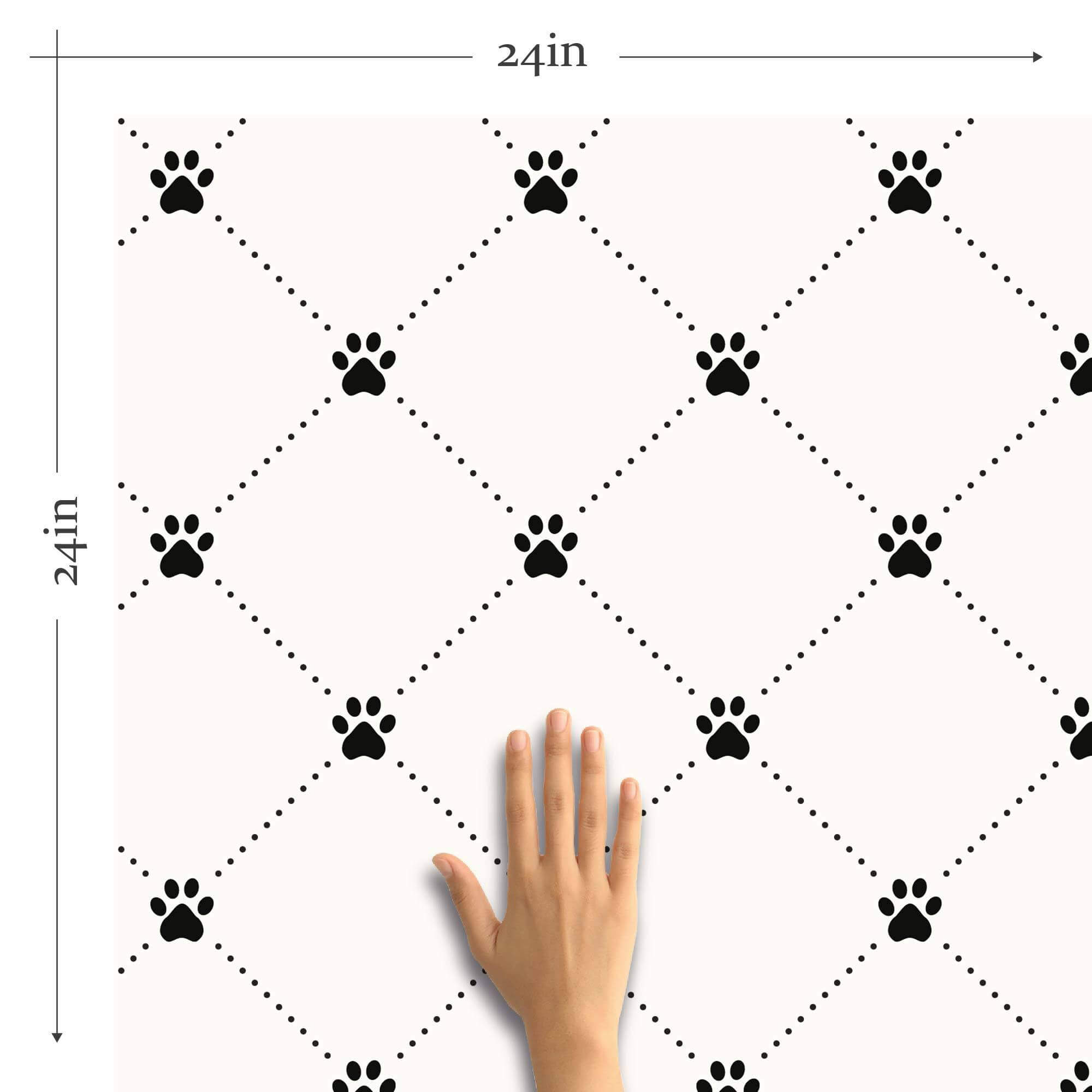 Black and White Dog Pattern Peel and Stick Removable Wallpaper - Self-Adhesive Pet Theme Decal for Nursery, Bedroom, or Living Room Decor