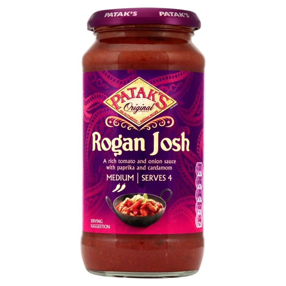 Patak's Medium Hot Rogan Josh Curry Sauce (450g) - Pack of 2 | Authentic Indian Cooking Paste for Chicken, Lamb & Vegetables | Perfect for Home Chefs & Curry Lovers