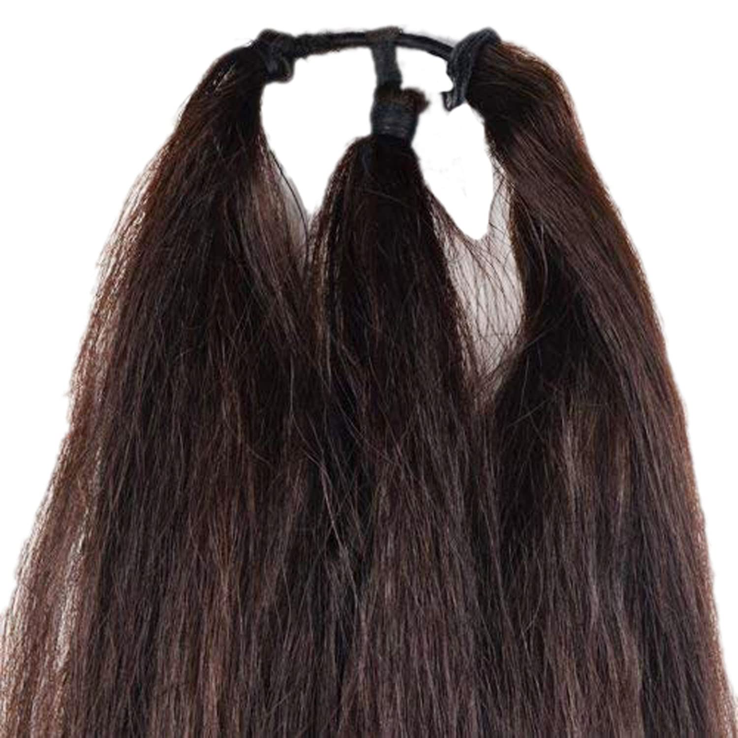 VinshBond Set of 4 - 24 Inch Brown Hair Choti Parandi Hair Extensions for Bridal & Wedding Accessories | Perfect for Indian Weddings, Festivals & Special Occasions