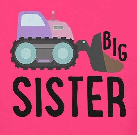 Big Sister Construction Truck Digger Toddler T-Shirt - Cute Toddler Outfit for Playtime & Construction Theme Parties