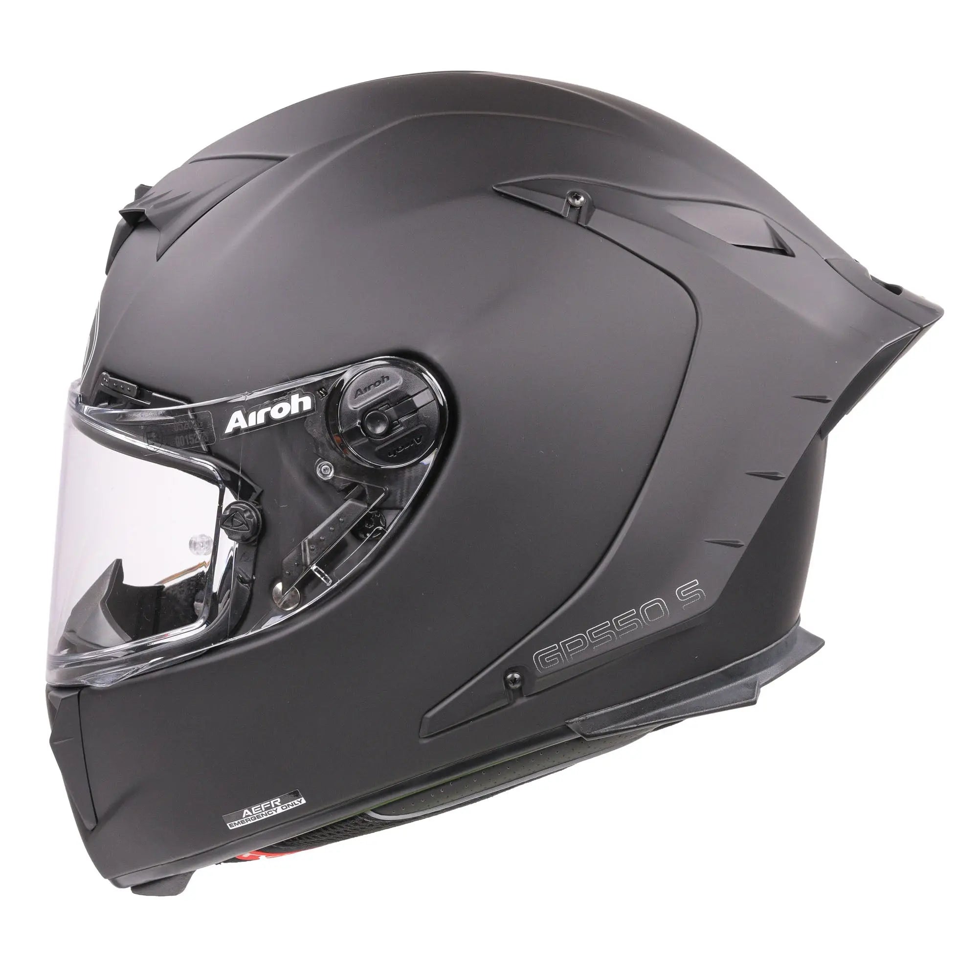 Airoh GP 550 S Matt Black Motorcycle Helmet - DOT & ECE Certified, Lightweight Full Face Helmet for Street & Racing Bikes - Perfect for Commuting, Touring & Track Days
