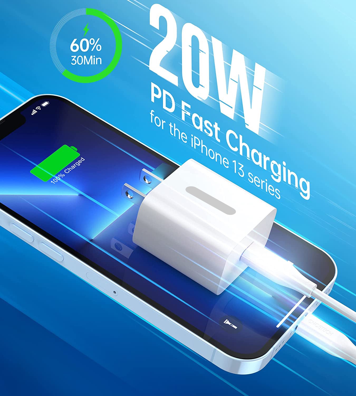 [2 Pack] 20W USB C PD Fast Wall Charger for iPhone 13/12/11/X/8, Samsung Galaxy, iPad - Compact & Powerful Charging Adapter - Perfect for Travel, Home & Office Use