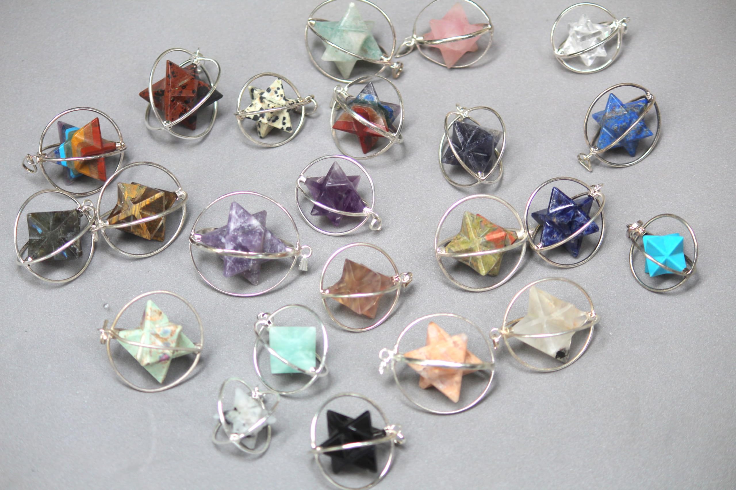 Authentic Spinning Merkaba Pendant Necklace - 1.5 to 1.8 Inch Healing Chakra Jewelry for Women & Men - Natural Stone Meditation Amulet for Energy Balancing & Spiritual Protection