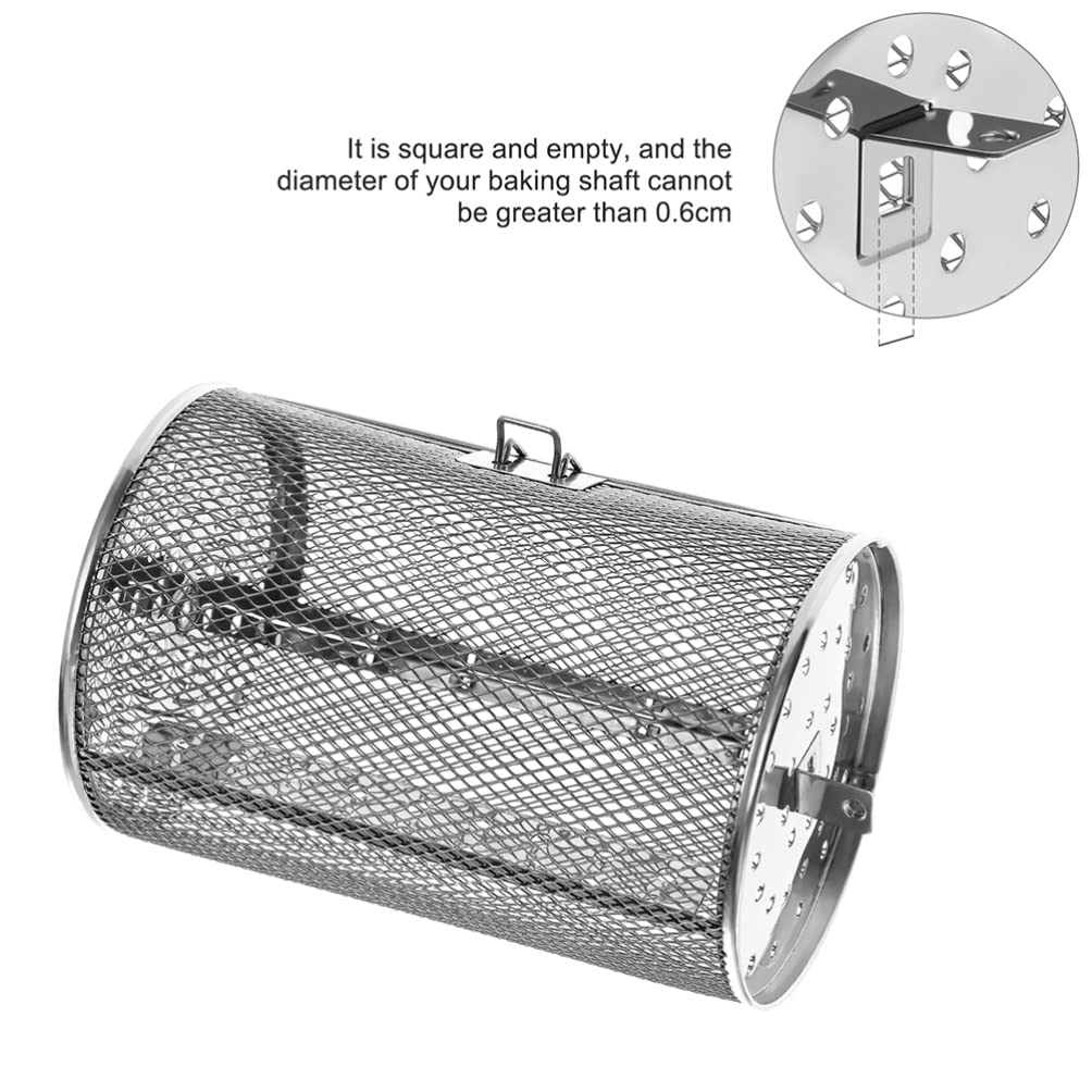 Stainless Steel Rotisserie Grill Roaster Drum & Air Fryer Basket - Oven Rack for Peanuts, Nuts, Coffee Beans, BBQ - Perfect for Home Kitchen, Camping & Outdoor Cooking