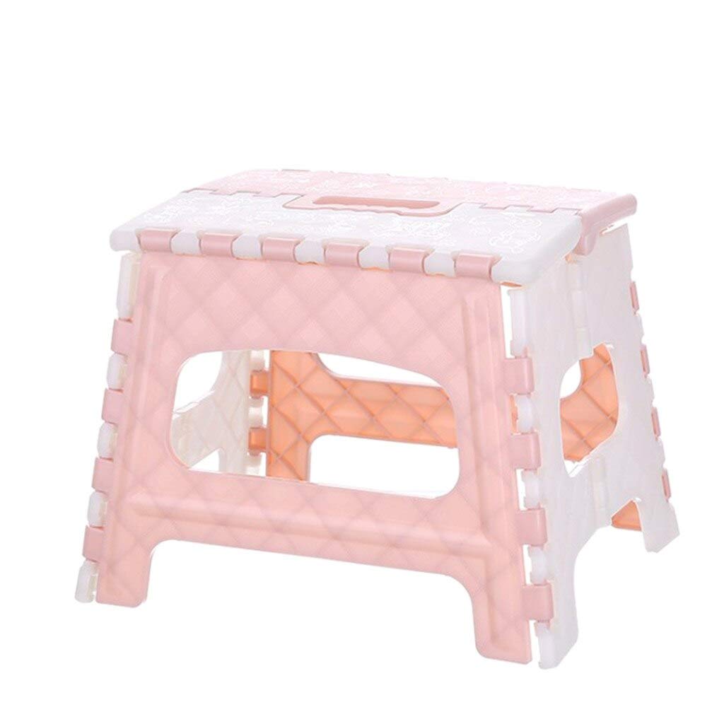 Pink Foldable Plastic Step Stool for Home, Training & Outdoor Storage