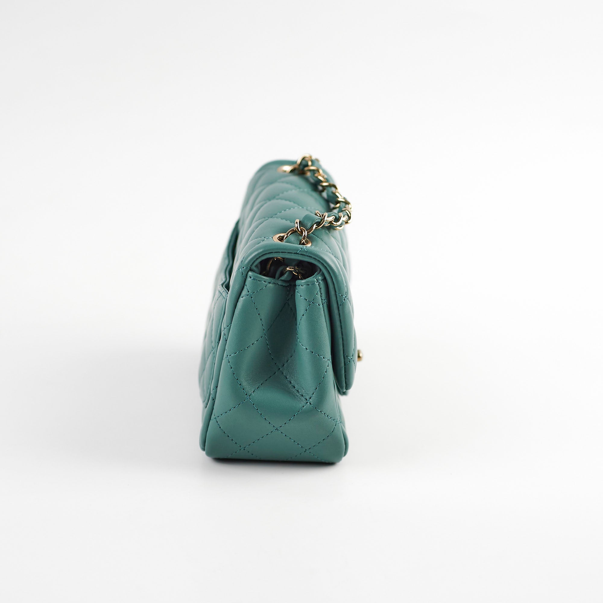 Chanel Mini Square Flap Bag Lambskin Leather Teal Green Microchip Luxury Crossbody Purse for Women - Perfect for Date Night, Parties & Special Occasions
