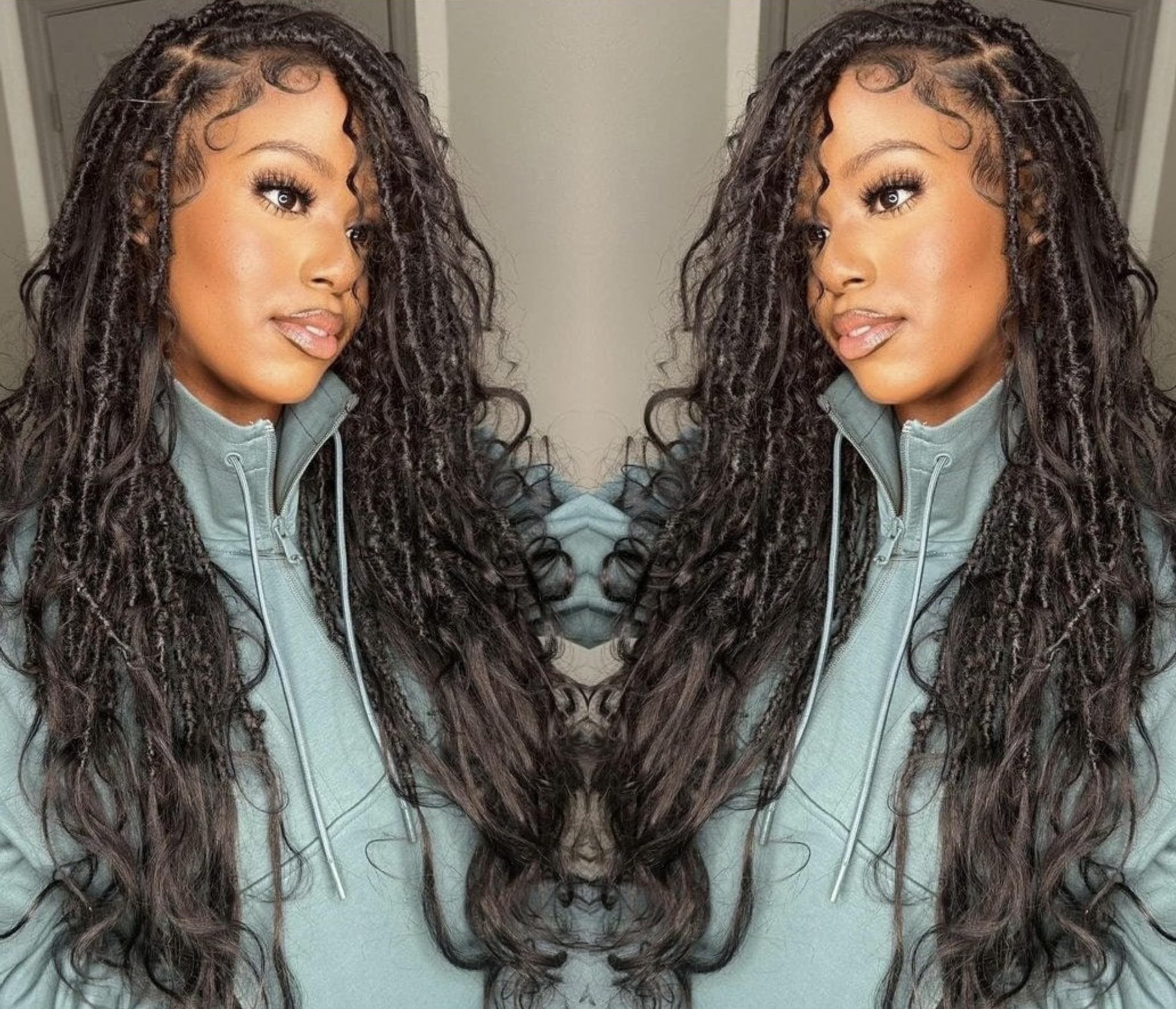 Boho Faux Locs Crochet Braiding Hair - 22 Inch Human Hair Extensions with Loose Wave Curls & Full Ends (48 Strands, Natural Color) for Black Women - Perfect for Protective Styling, Weddings & Everyday Wear