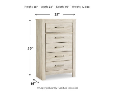 Bellaby 5-Drawer Chest - Modern Wooden Dresser for Bedroom & Closet Organization - Perfect for Home, Office, and Dorm Room Storage