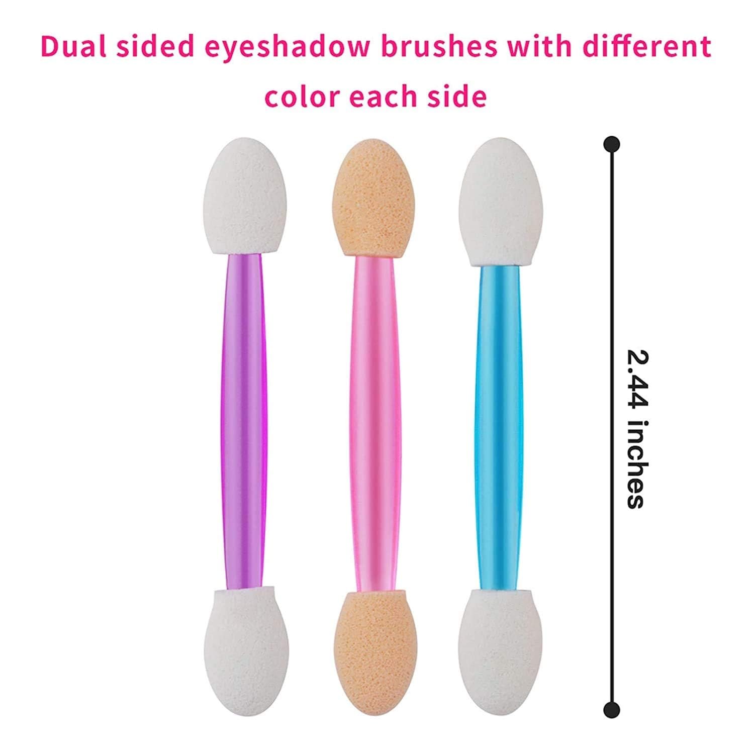 10Pcs Dual-Sided Eyeshadow Sponge Applicators - Disposable Makeup Brushes for Eye Shadow & Blending