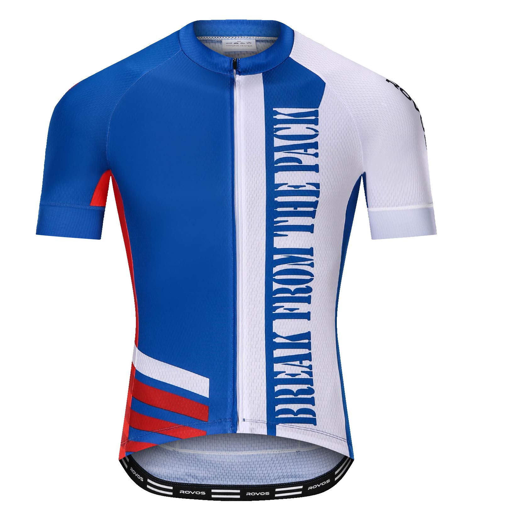 ROVOS Men's Cycling Jersey - Breathable Short Sleeve Bike Shirt with 4 Pockets for Comfort & Performance | Perfect for Road Biking, Mountain Cycling & Outdoor Sports