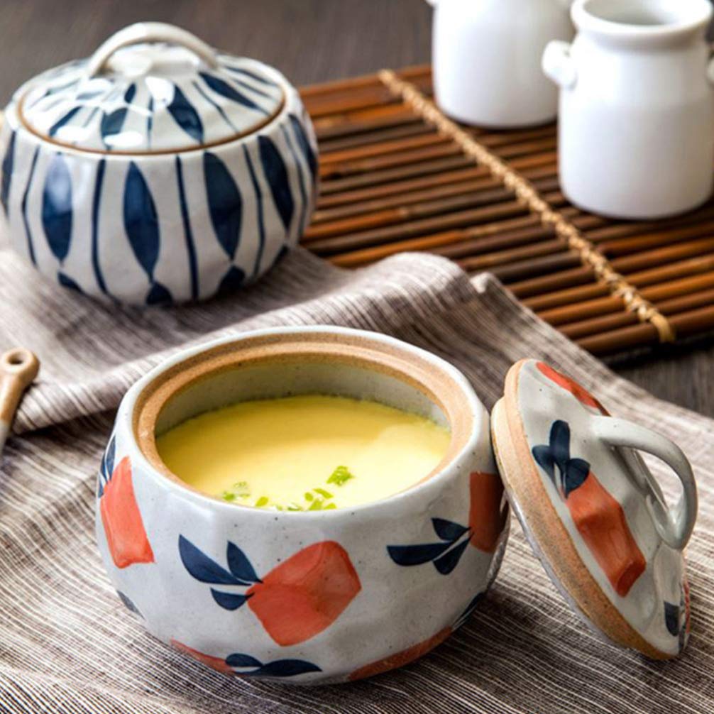 Hemoton Mini Ceramic Stew Pot with Lid - Japanese Soup Bowl for Cooking & Serving