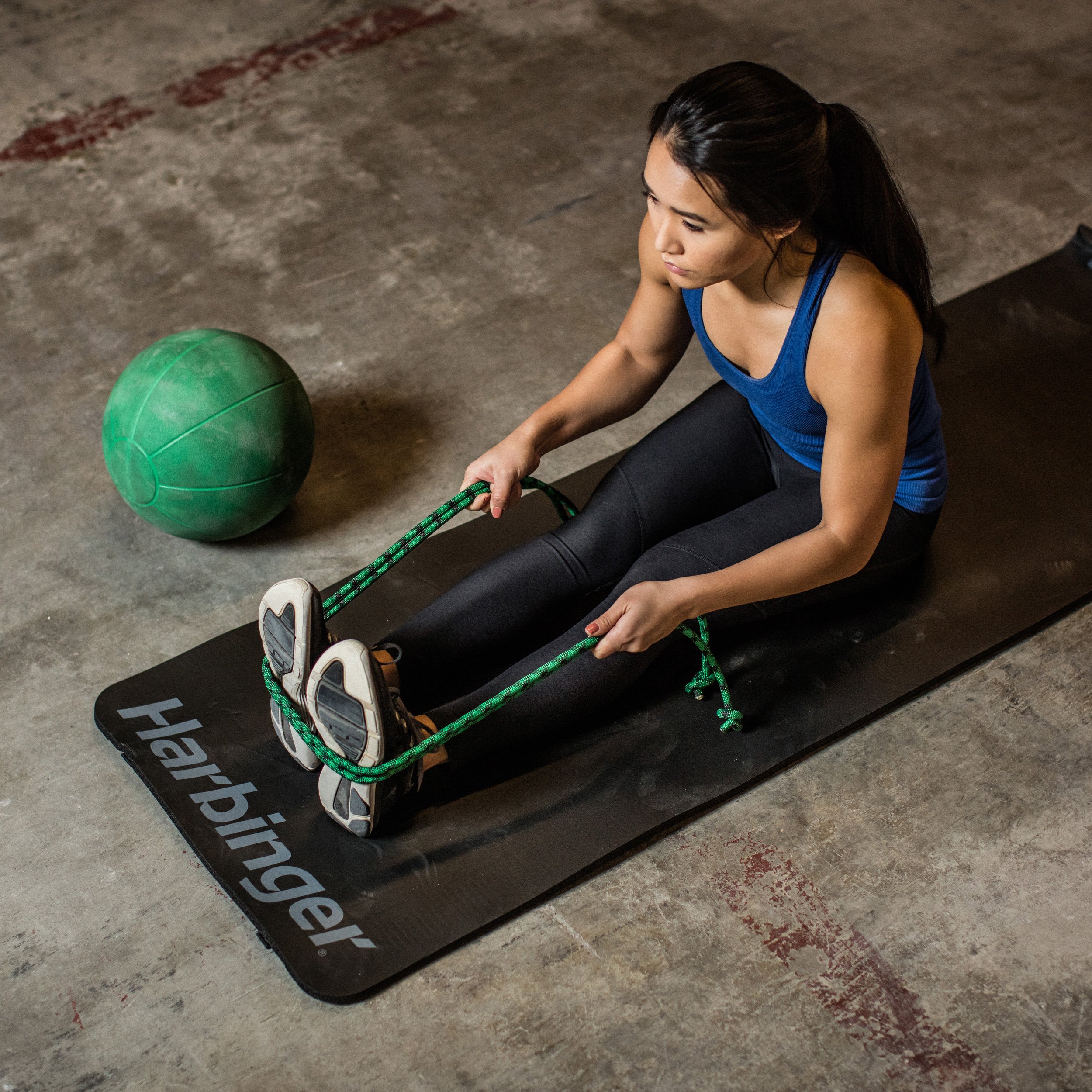 Harbinger Rolled Durafoam Yoga Mat - Non-Slip Exercise Mat for Home Gym, Pilates & Fitness - Extra Thick & Durable for Comfort & Support - Ideal for Yoga, Stretching & Workouts