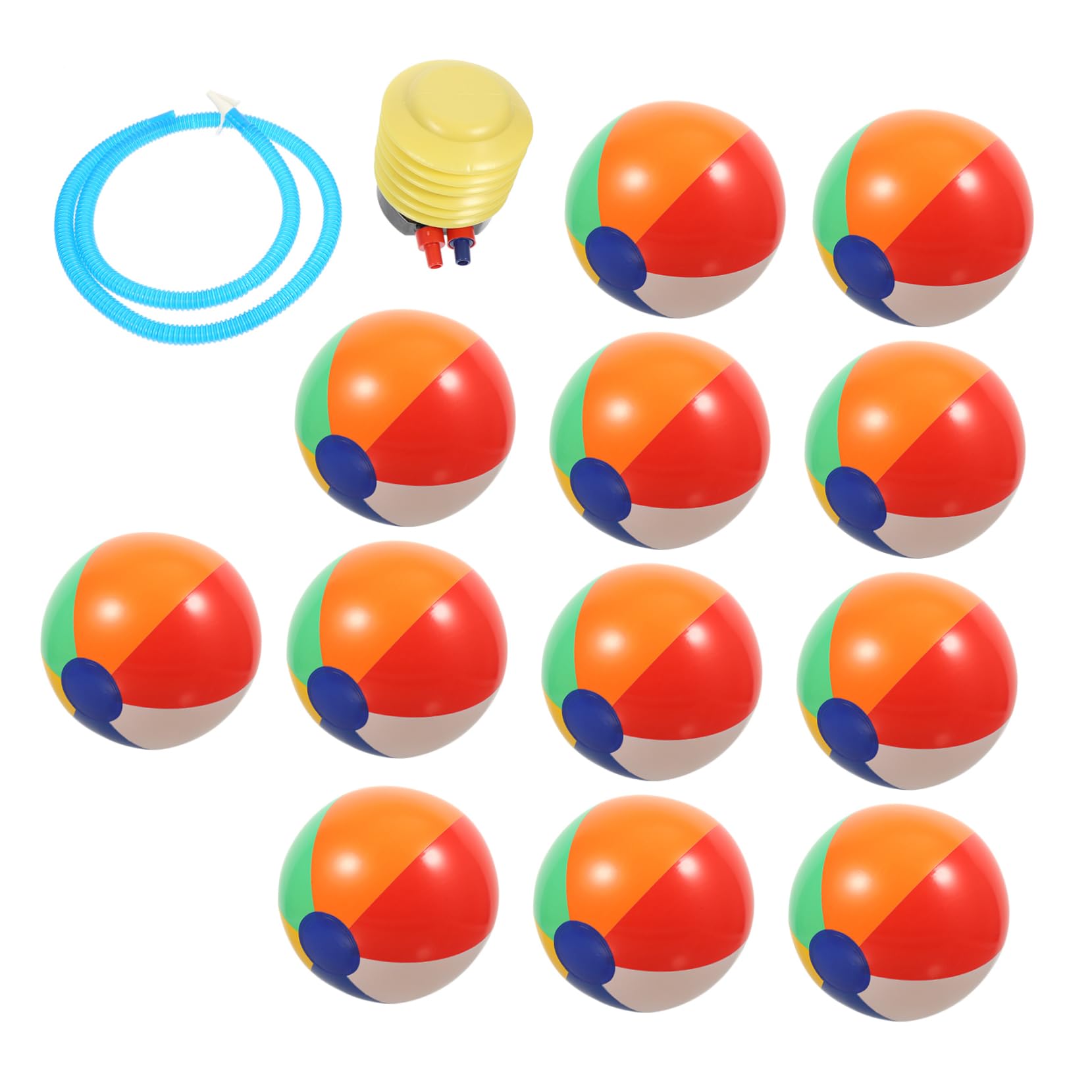 KICHOUSE 12-Pack Colorful Inflatable Beach Balls for Kids - Durable PVC Outdoor Pool Party Toys, Summer Water Play, Toddler Beach Games & Backyard Fun - Giant 12