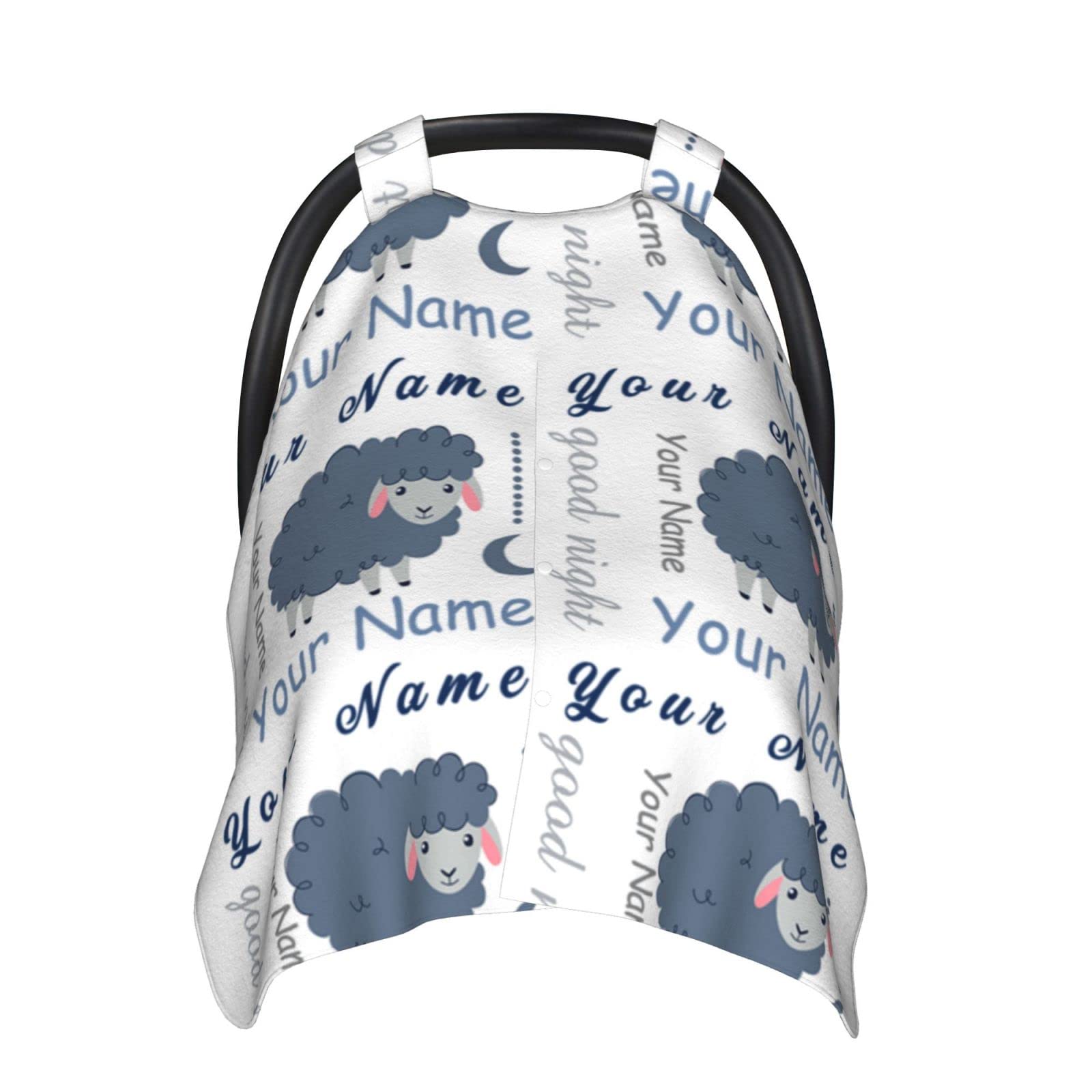 Personalized Baby Car Seat Cover with Name - Custom Infant Car Seat Canopy for Boys & Girls - Soft Nursing & Breastfeeding Cover - Perfect for Travel, Stroller & Car Safety (Pink/Blue/Gray)
