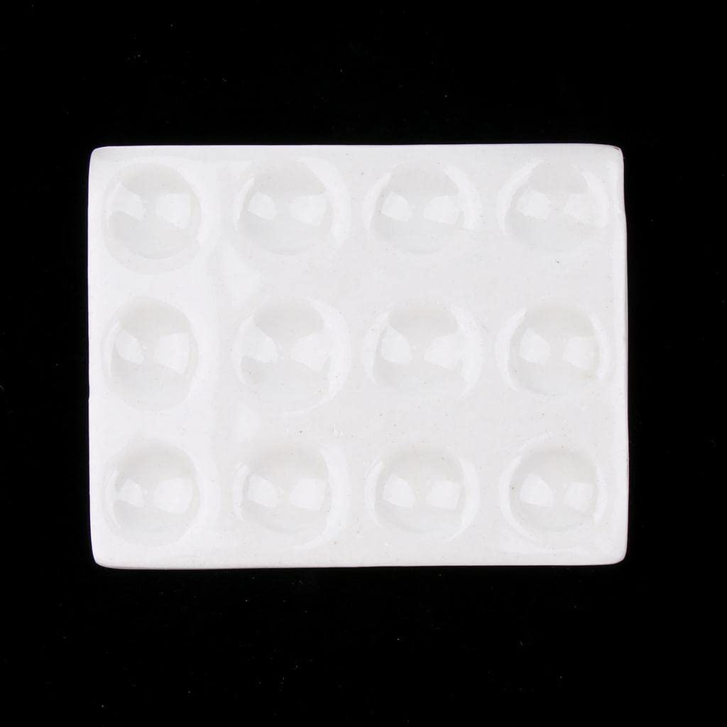 12-Well Porcelain Ceramic Spot Plate for Laboratory Use - Autoclavable, Reusable White Ceramic Reaction Plate for Multiple Chemical Tests - Ideal for Titration, pH Testing & Qualitative Analysis