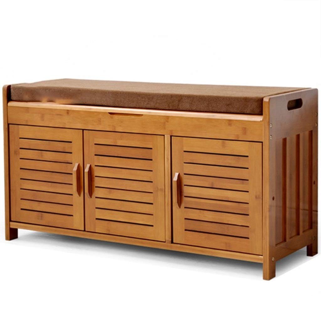 Vintage Chinese Style Storage Bench with Shoe Rack - Multifunctional Entryway Shoe Cabinet with Door & Seat - Large Capacity Boot Bench for Hallway, Corridor & Living Room Organization