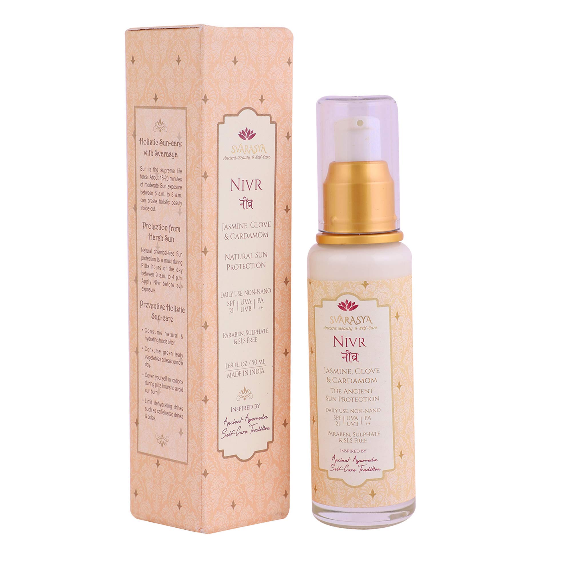 Svarasya ALOKYA - Hydrating Face Lotion & Mineral Sunscreen SPF 21 PA++ Combo for Sun Protection | Ayurvedic Skincare Set with Natural Ingredients for Tan Prevention & Healthy Skin | Perfect for Daily Moisturizing & Outdoor Activities