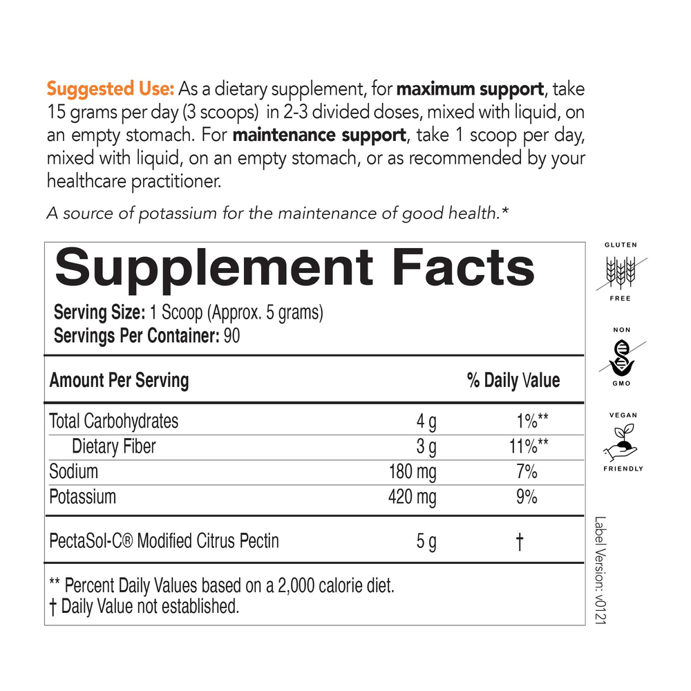 PectaSol C Modified Citrus Pectin Powder Supplement - Supports Cellular Health & Detoxification | Immune System Booster | Ideal for Daily Wellness Routine & Detox Programs