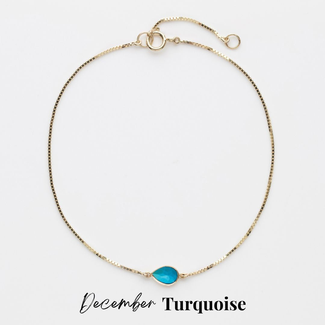 Birthstone Solitaire Bracelet - Dainty Sterling Silver Charm Bracelet for Women, Personalized Gift for Mom, Daughter, Wife - Perfect for Birthdays, Anniversaries & Special Occasions