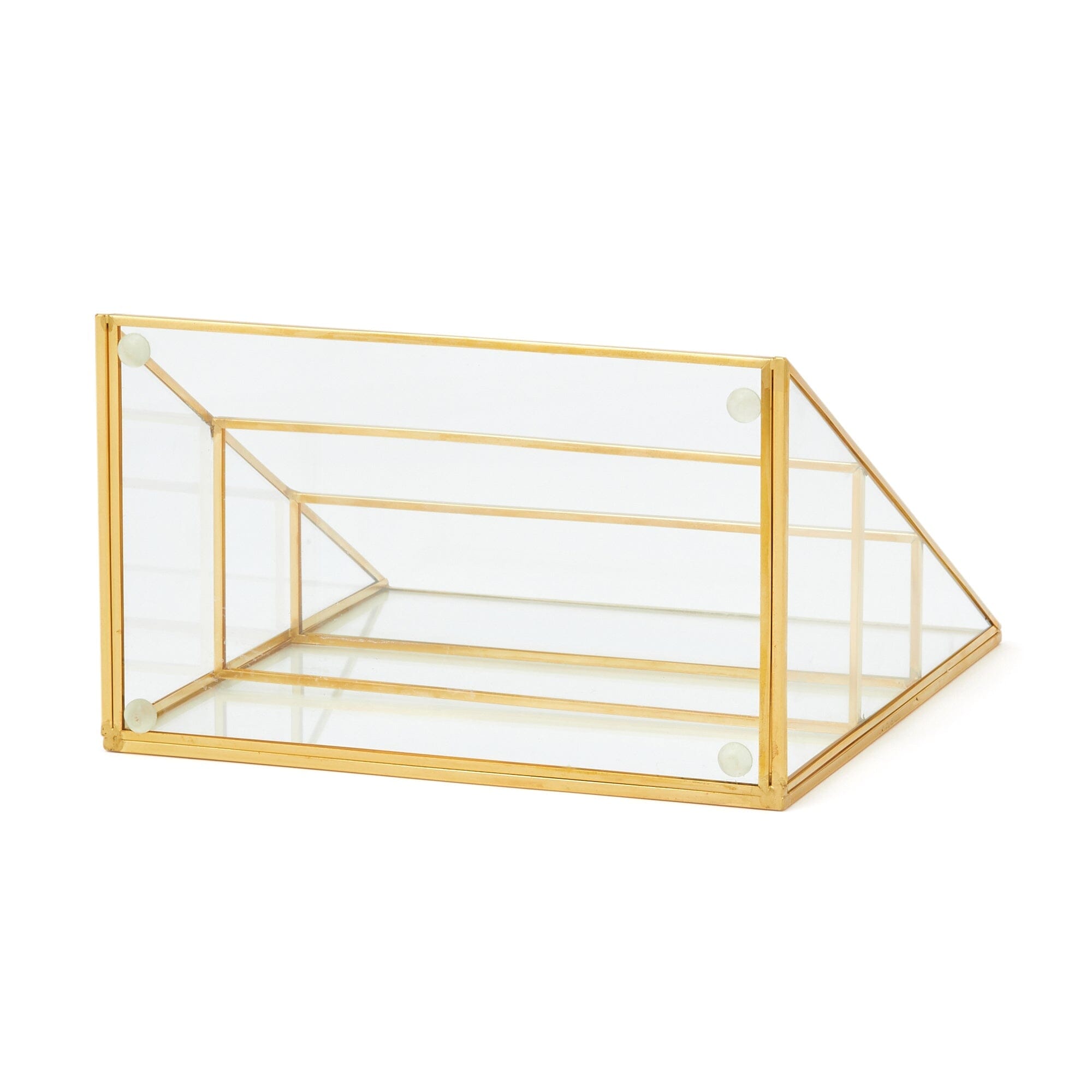 Glass Organizer Stand - 3-Tier Clear Desktop Display for Makeup, Jewelry & Office Supplies | Perfect for Vanity, Bathroom & Workspace Organization