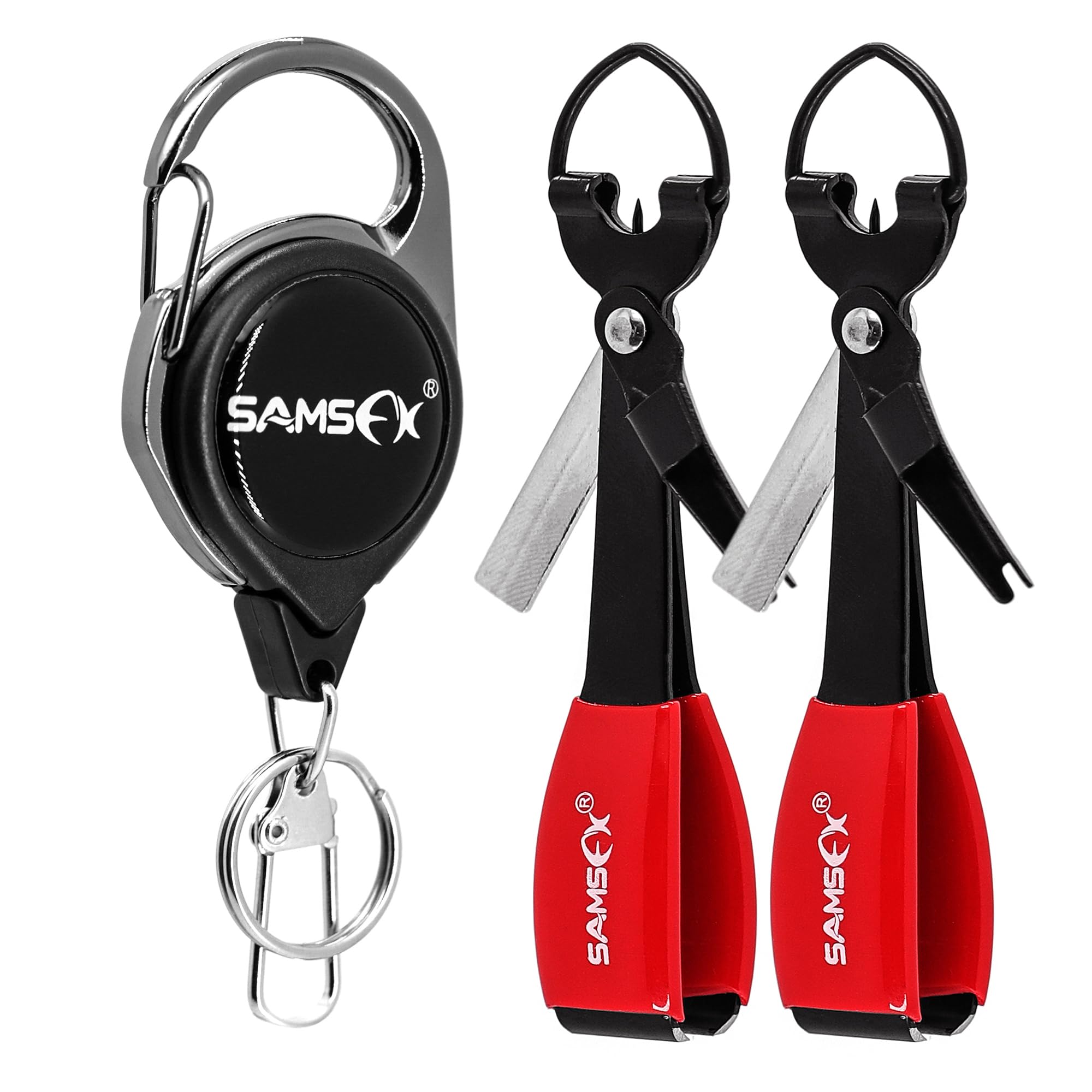 Premium SAMSFX Fishing Knot Tying Tool & Fly Fishing Tippet Cutter Set - 2PCS Line Nippers & Fishing Clippers for Easy Knots & Line Cutting - Ideal for Fly Fishing, Bass Fishing & Saltwater Angling