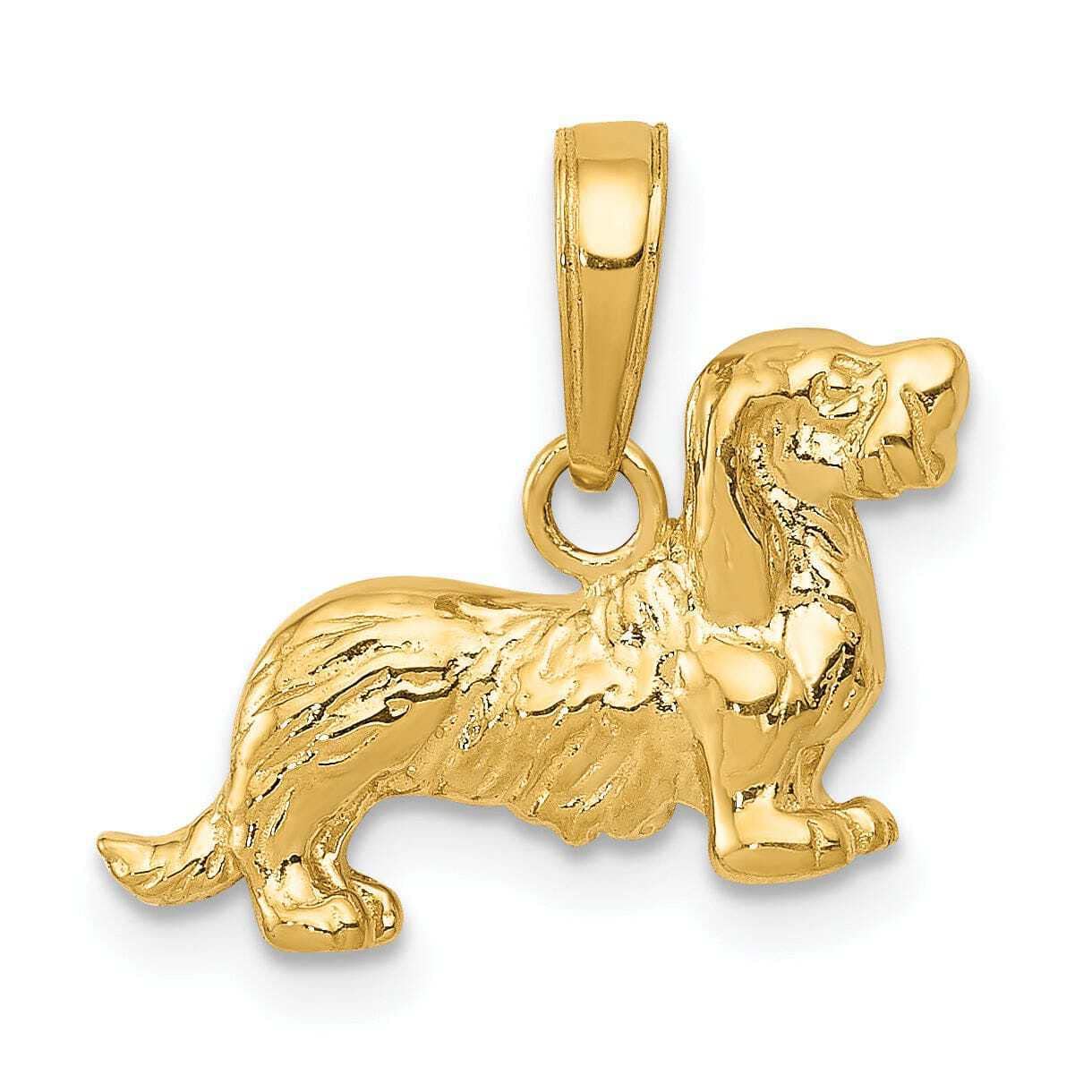 14K Solid Yellow Gold Brushed Diamond Cut Dog Face Charm Pendant - Perfect for Pet Lovers & Jewelry Gifts - Wear on Necklaces, Bracelets, or Keychains