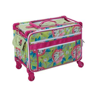 Tula Pink Kabloom Large Tutto Trolley Bag - Stylish Rolling Luggage for Travel, Shopping & Everyday Use