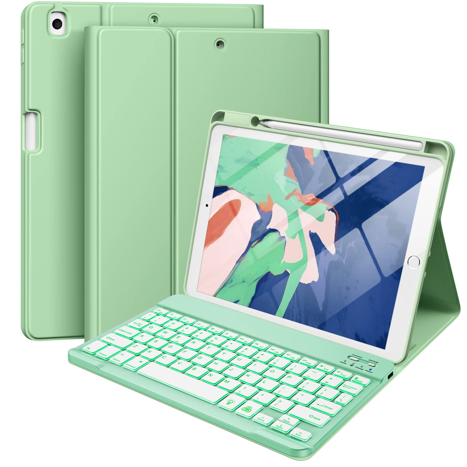 Hamile Backlit Detachable Keyboard Case for iPad 9th/8th/7th Gen & iPad Air 3rd Gen 10.2
