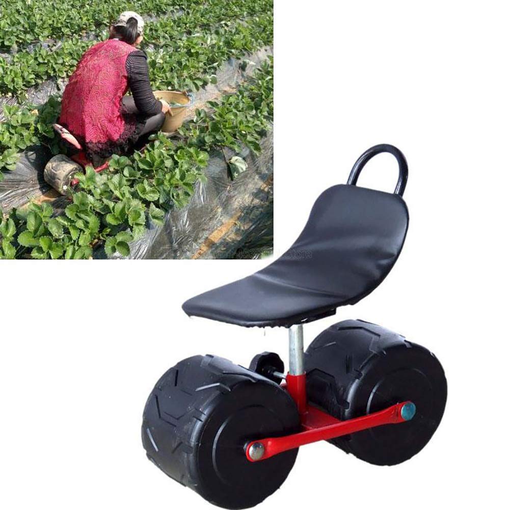 Swivel Seat Garden Scoot - Heavy Duty Garden Trolley with Air Cushion Seat for Gardening, Landscaping & Workshop Use | Comfortable Rolling Garden Cart for Weeding, Planting & Outdoor Chores