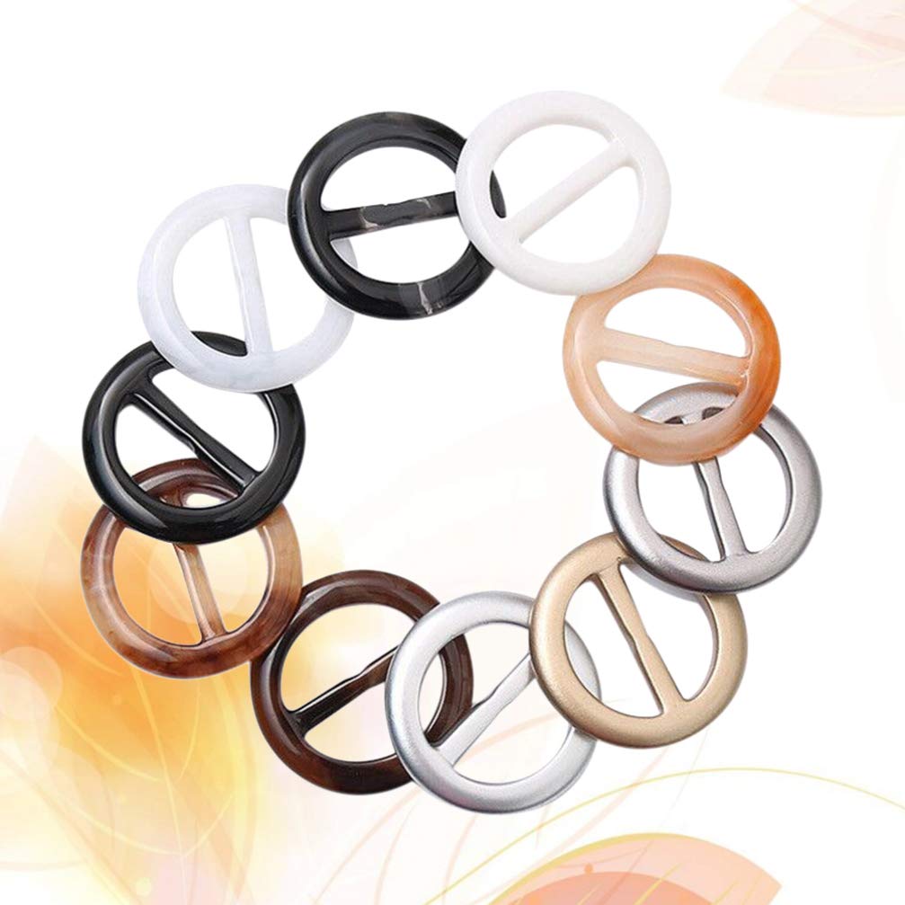 SEWACC 20pcs Resin Scarf Buckle Clips - Round T-Shirt Clip Rings, Tie Clips & Clothing Holders for Women & Girls | Perfect for Organizing Scarves, Wraps & Accessories