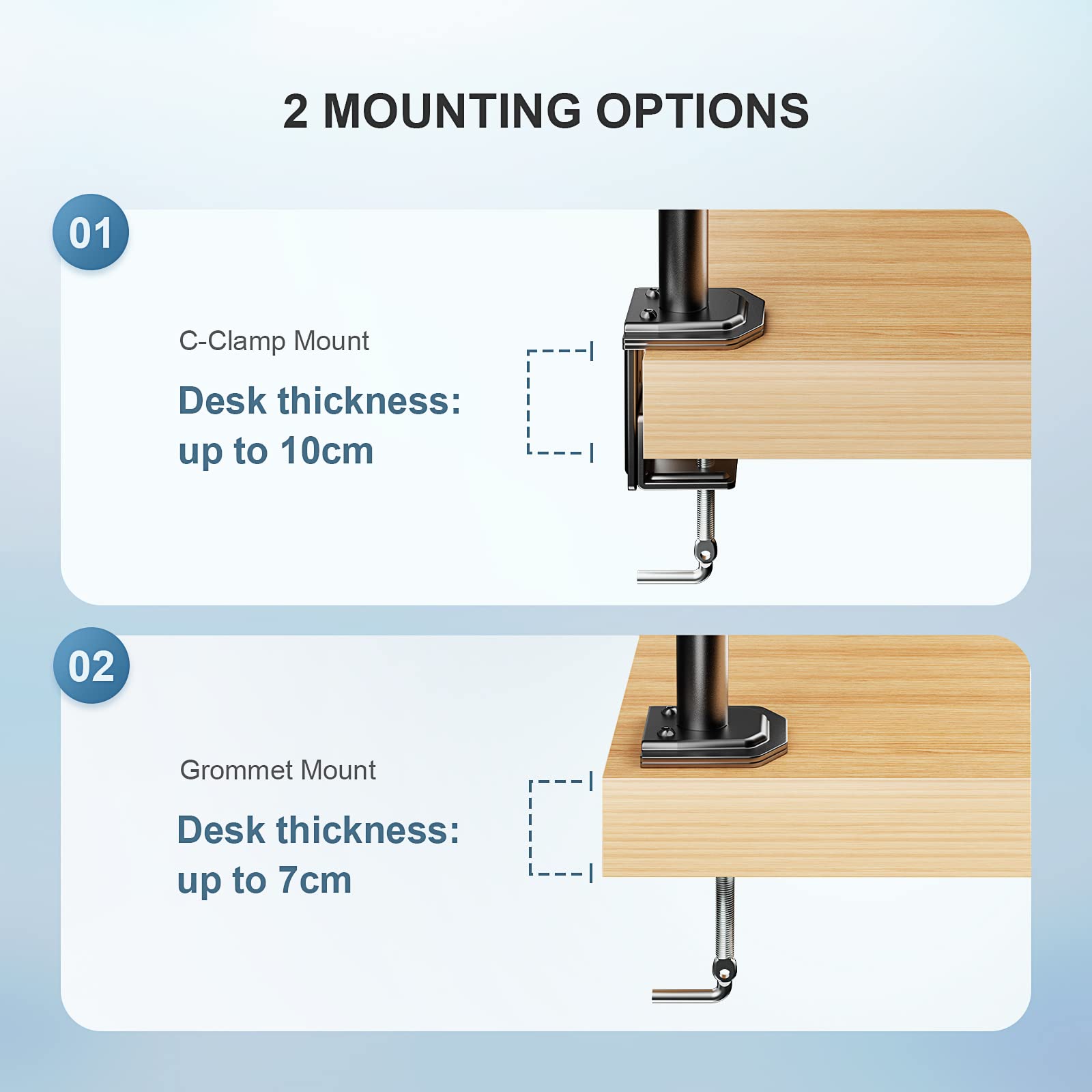 HUANUO Adjustable Laptop Monitor Arm Stand - Ergonomic Desk Mount for 13